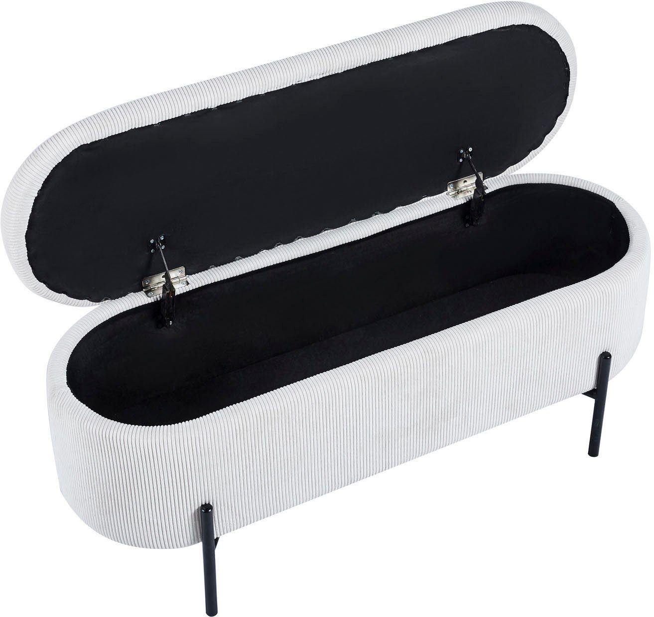 SalesFever Hockerbank Hockerbank im stilvollen Look, aufklappbar, mit Stauraumfunktion