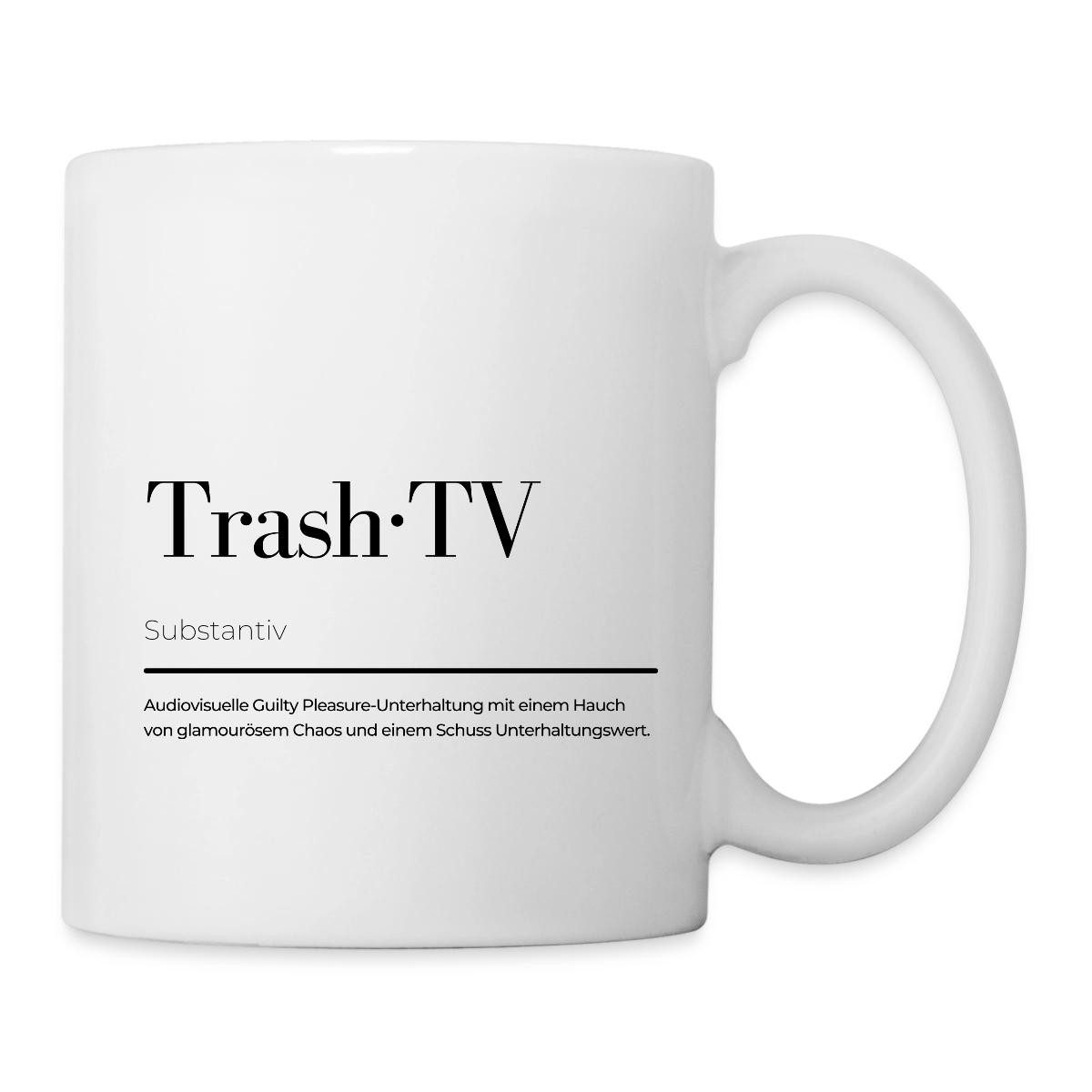Spreadshirt Tasse Trash TV Definition Guilty Pleasure Reality TV Tasse, Keramik