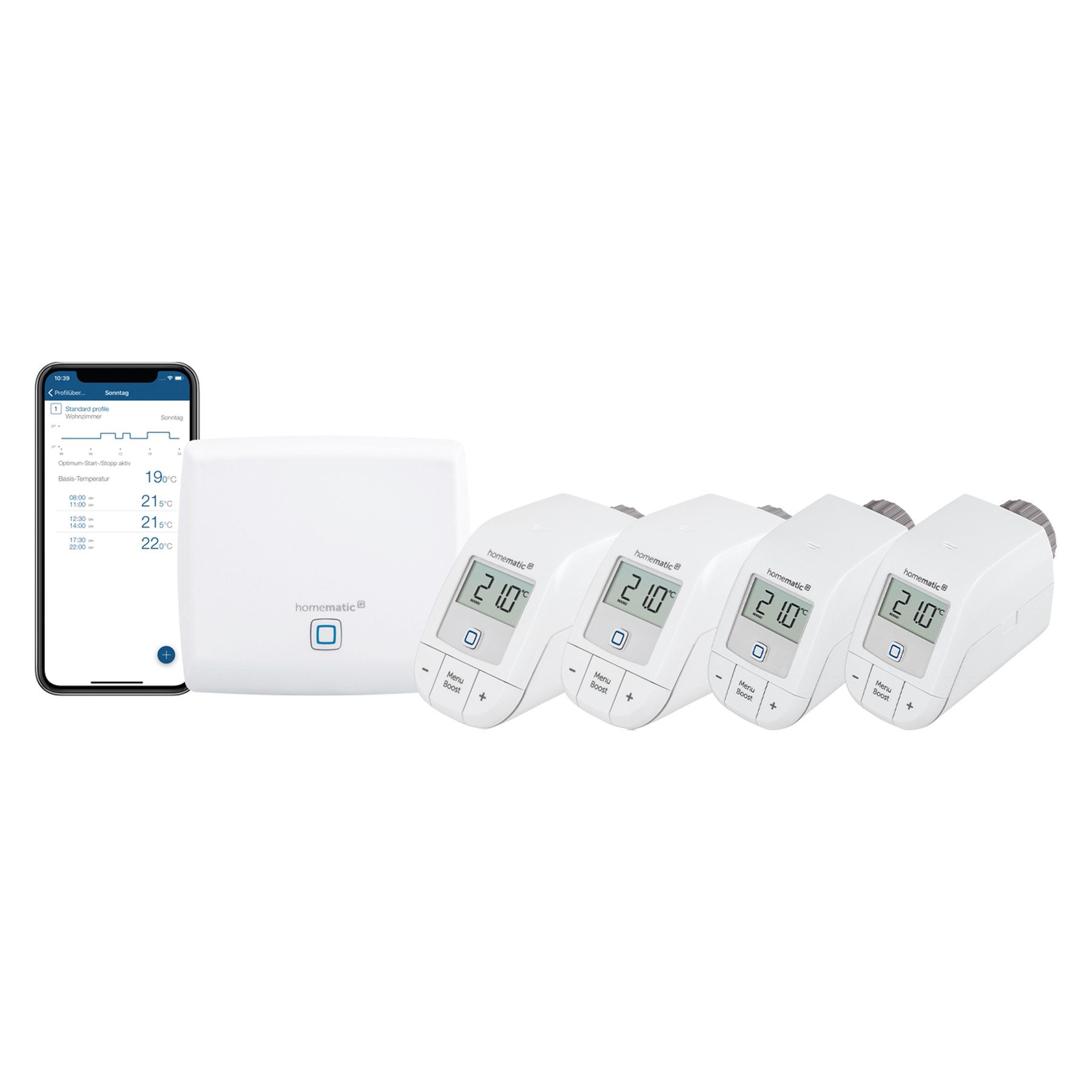 HOMEMATIC IP Starterset Heizen für 4 Heizkörper Smart-Home Starter-Set