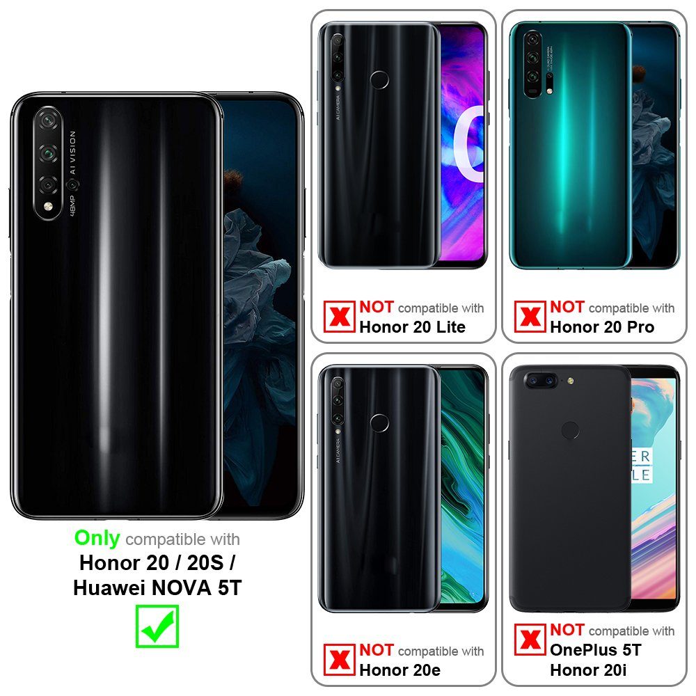 Cadorabo Handyhülle für Honor 20 / 20S / Huawei NOVA 5T Hülle Honor 20 / 20S / Huawei NOVA 5T, Hülle Schutzhülle Blumen Flower mit Standfunktion Kartenfach Magnet