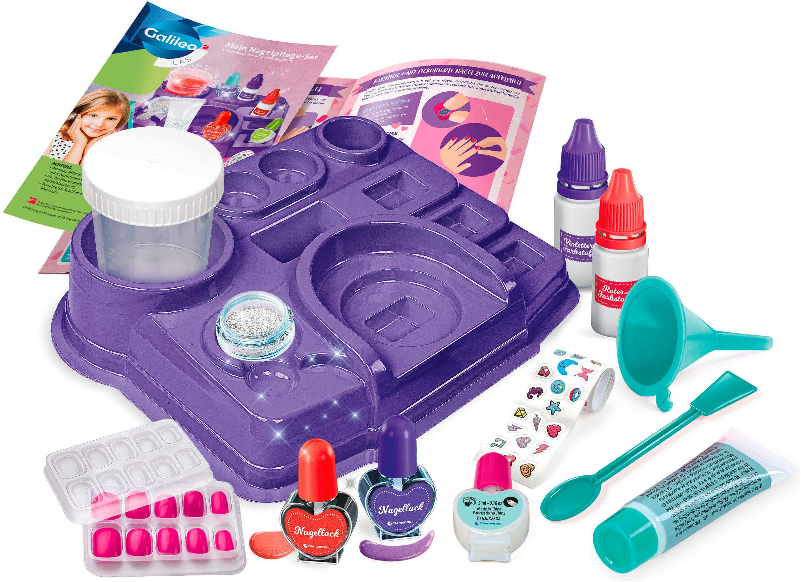 Clementoni® Experimentierkasten Galileo Lab, Mein Nagelpflege-Set, Made in Europe