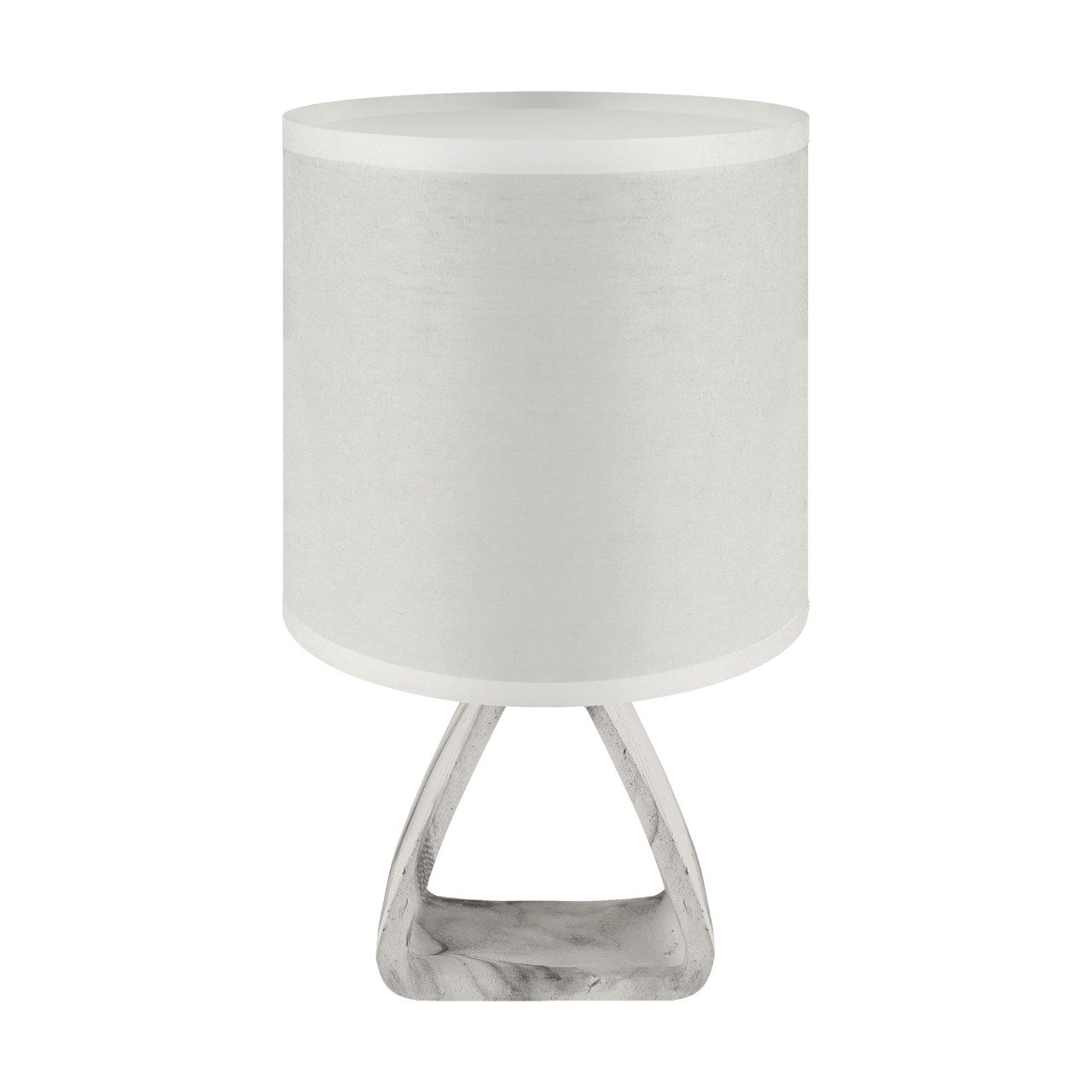 Licht-Erlebnisse Tischleuchte MINOS, ohne Leuchtmittel, Stoff Keramik 27 cm hoch Grau Weiß E14 rund Modern Keramiklampe