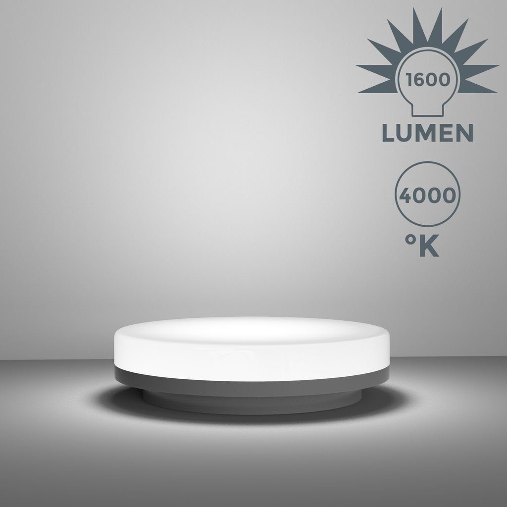 LED LED Ø22cm integriert, Badezimmerlampe 4.000K spritzwassergeschützt B.K.Licht BKL1171, Badleuchte fest - Deckenleuchte Bad IP54 13W Deckenlampe Neutralweiß,