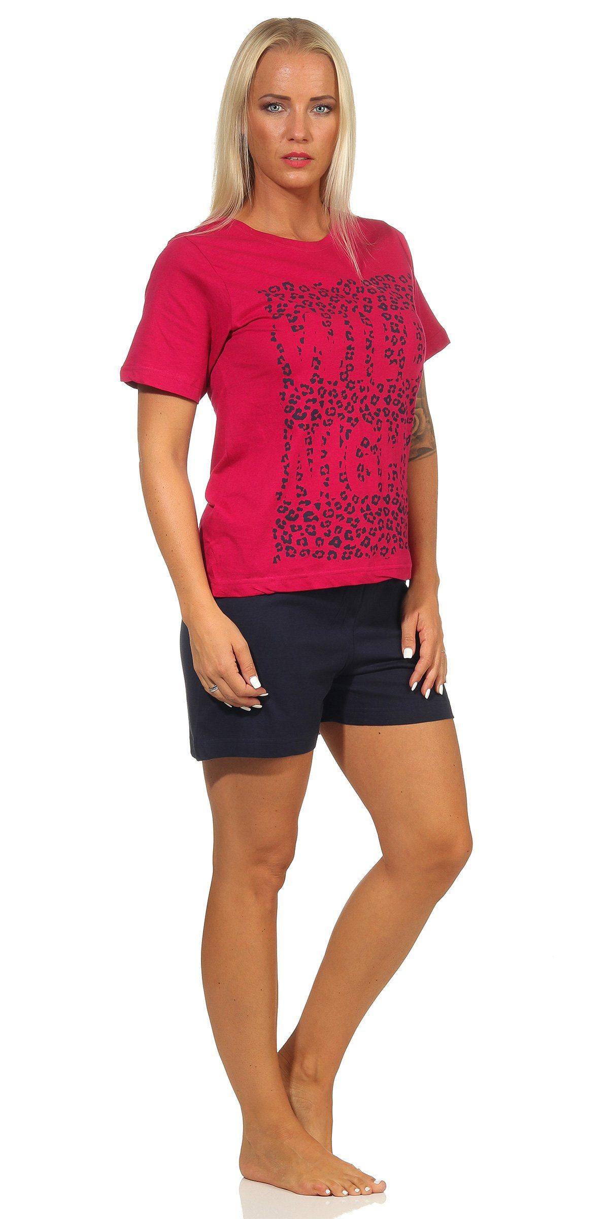 Moonline Schlafanzug Kurzer Damen Pyjama Schlafanzug günstig online kaufen