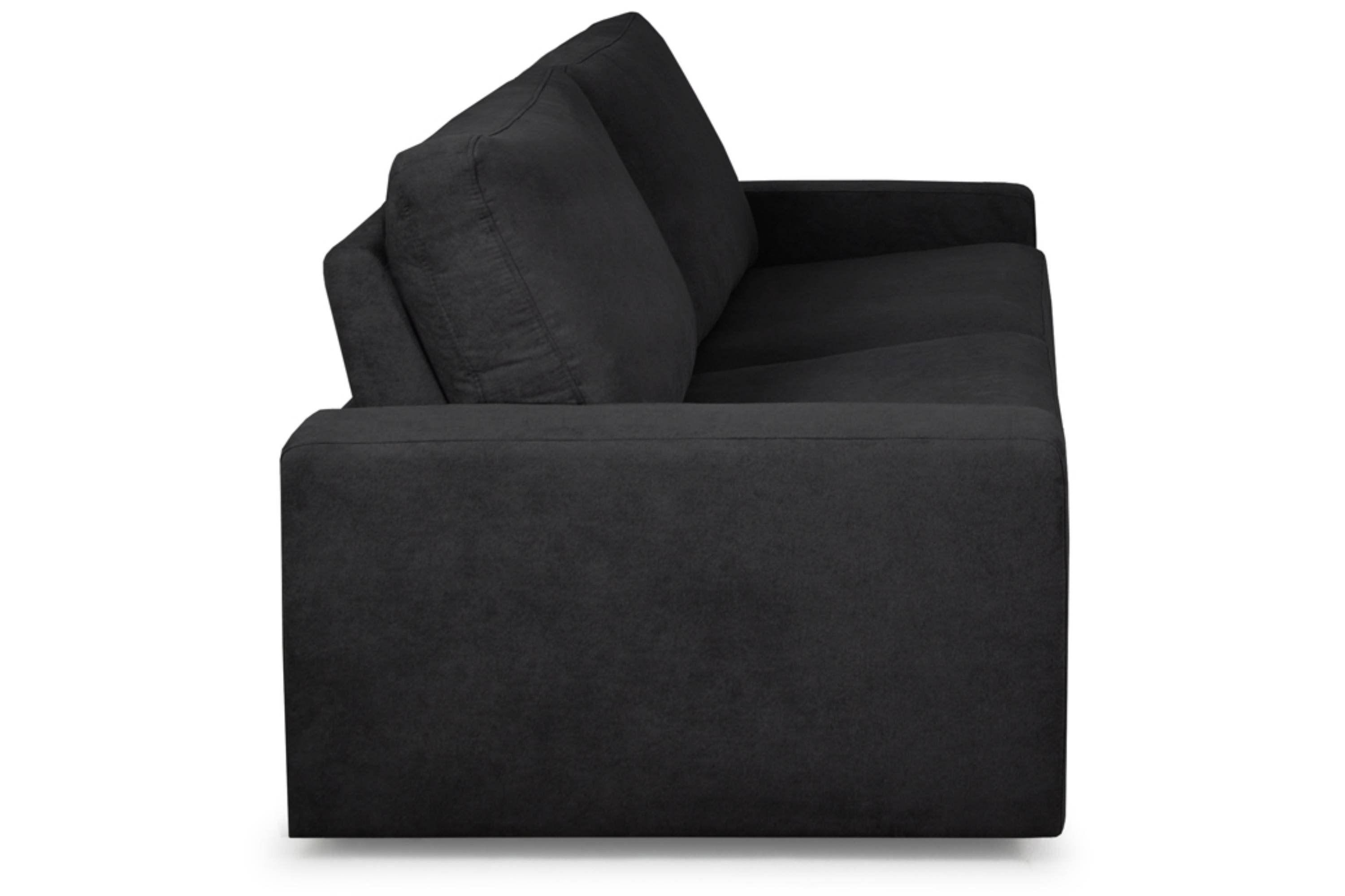 | Design, und Dauerschlaf-Funktion Sofa schwarz schwarz 3 zeitloses Matratze Konsimo mit Personen, schwarz Unterfederung MENTO | Schlafsofa