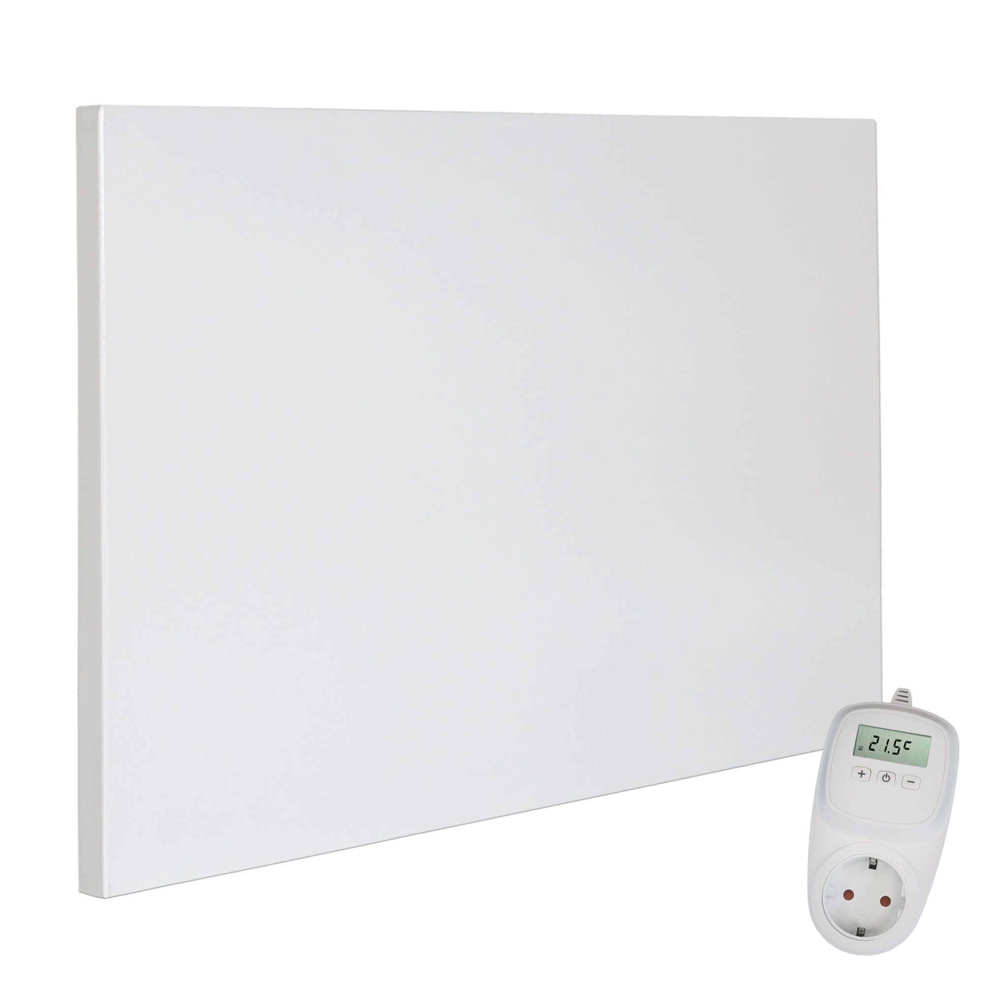 VIESTA Infrarotheizung H300 Carbon Crystal Heizpaneel 300 Watt mit TH10 Thermostat Wand/Decke, 50x60cm rahmenlos IP20 TÜV/GS Überhitzungsschutz 98% 70-90°C 100.000h