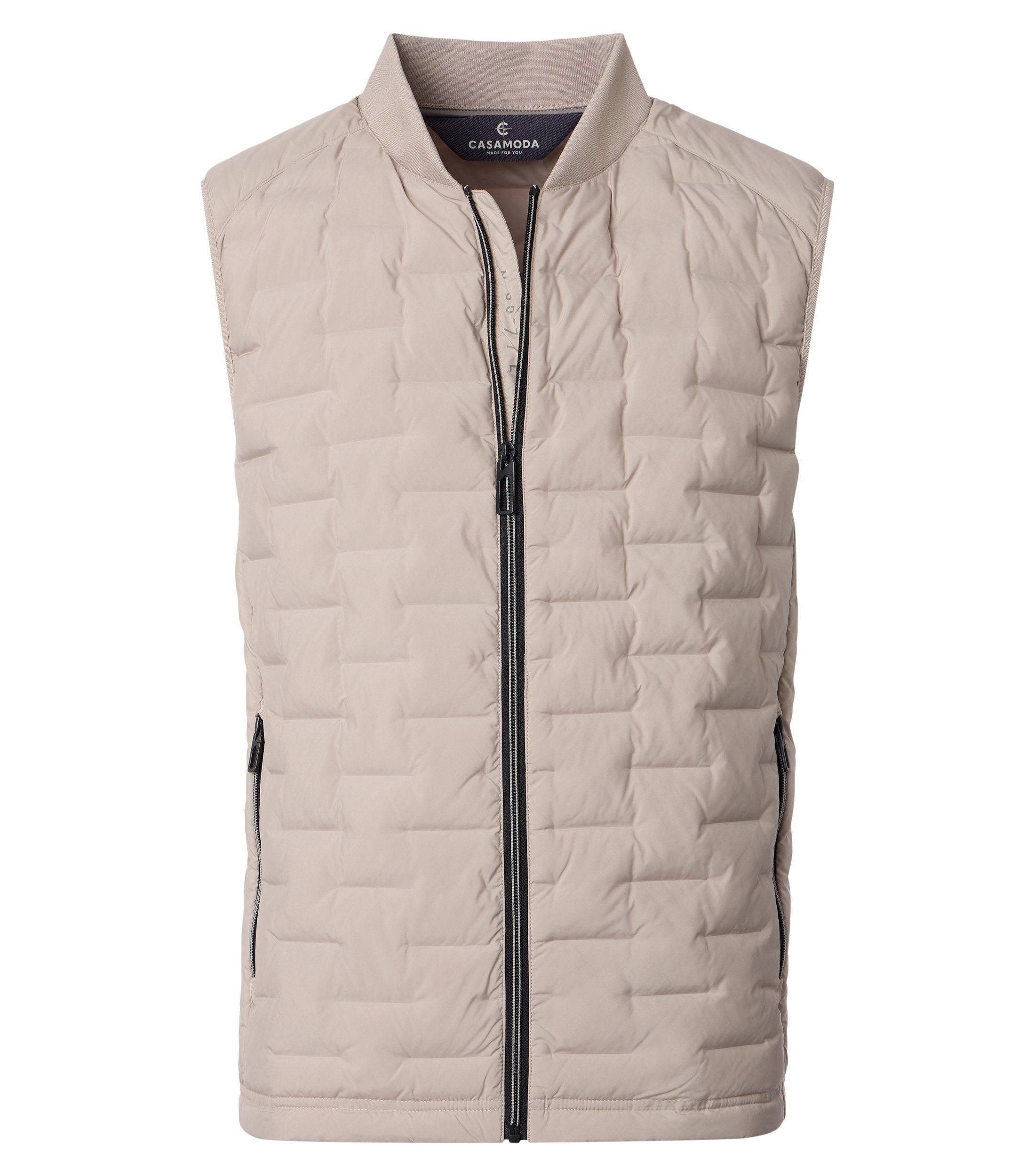 CASAMODA Steppweste CASAMODA Herren Outdoor-Steppweste Collegekragen Zipper Beige