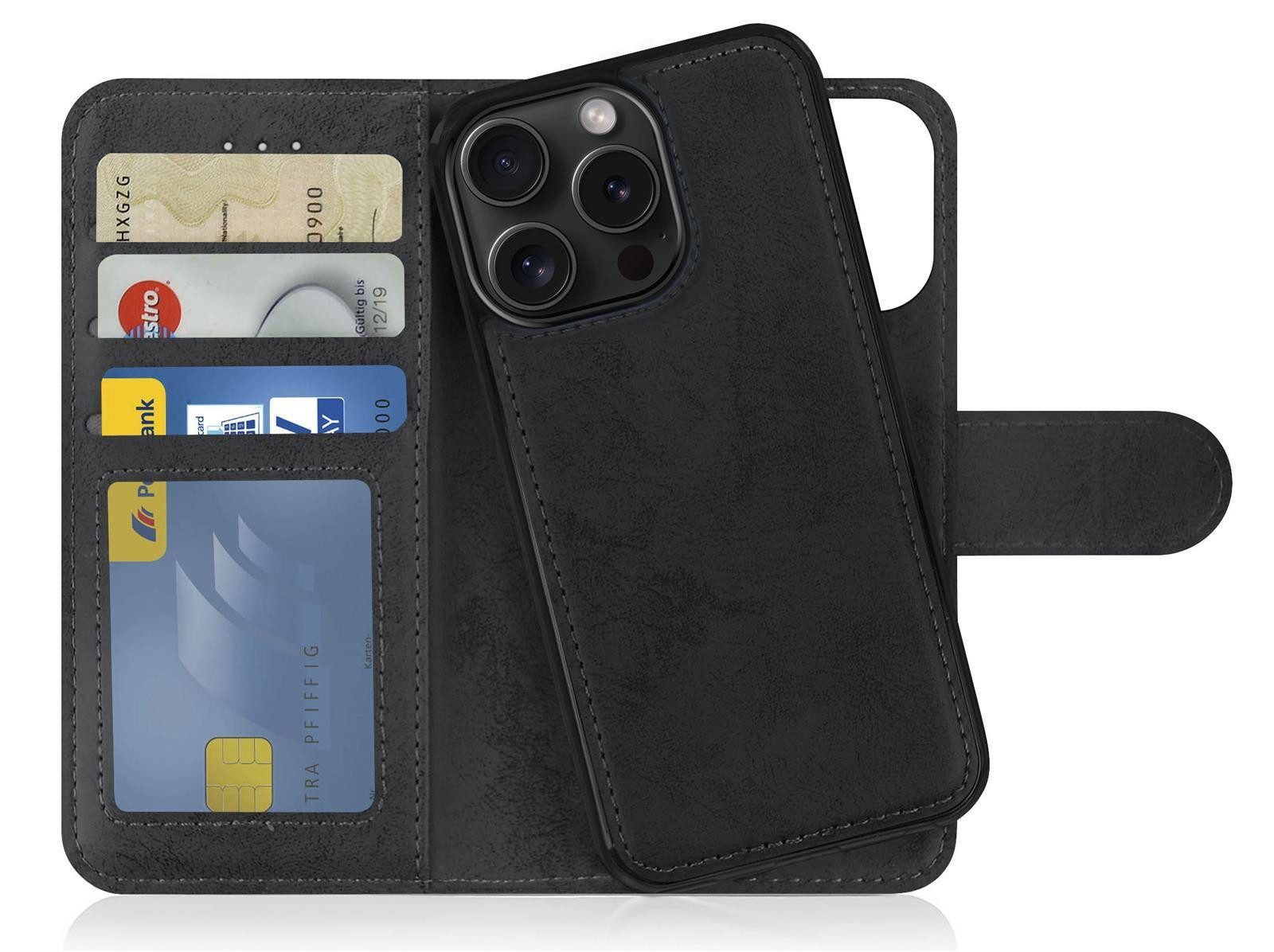 MyGadget Handyhülle Flip Case Magnetische Klapphülle Kunstleder Für Apple iPhone 15 Pro Max