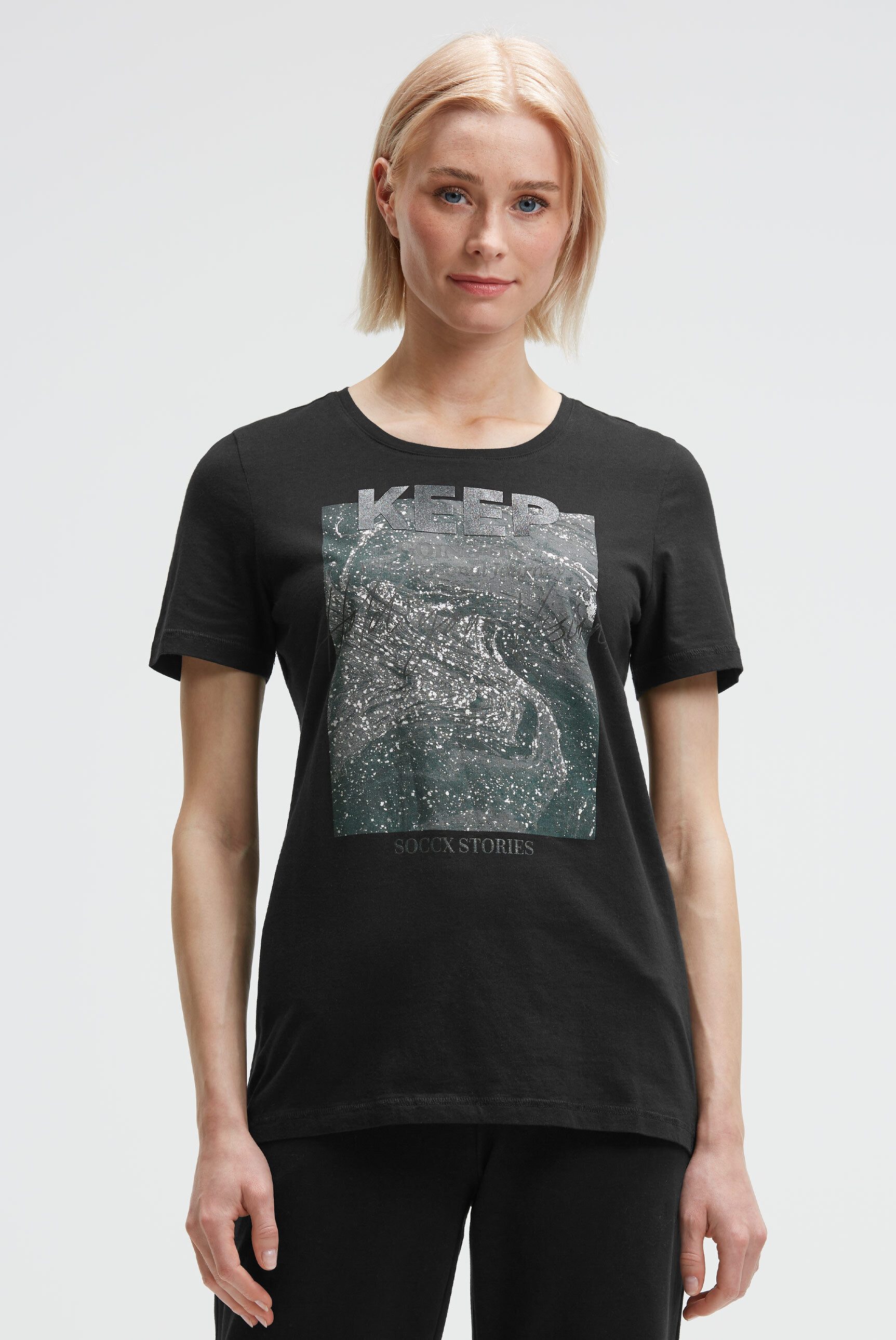 SOCCX Rundhalsshirt aus Baumwolle günstig online kaufen