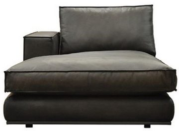 Casa Padrino Chaiselongue Casa Padrino Luxus Echtleder Chaiselongue Rechte Seite Schwarz 186 cm