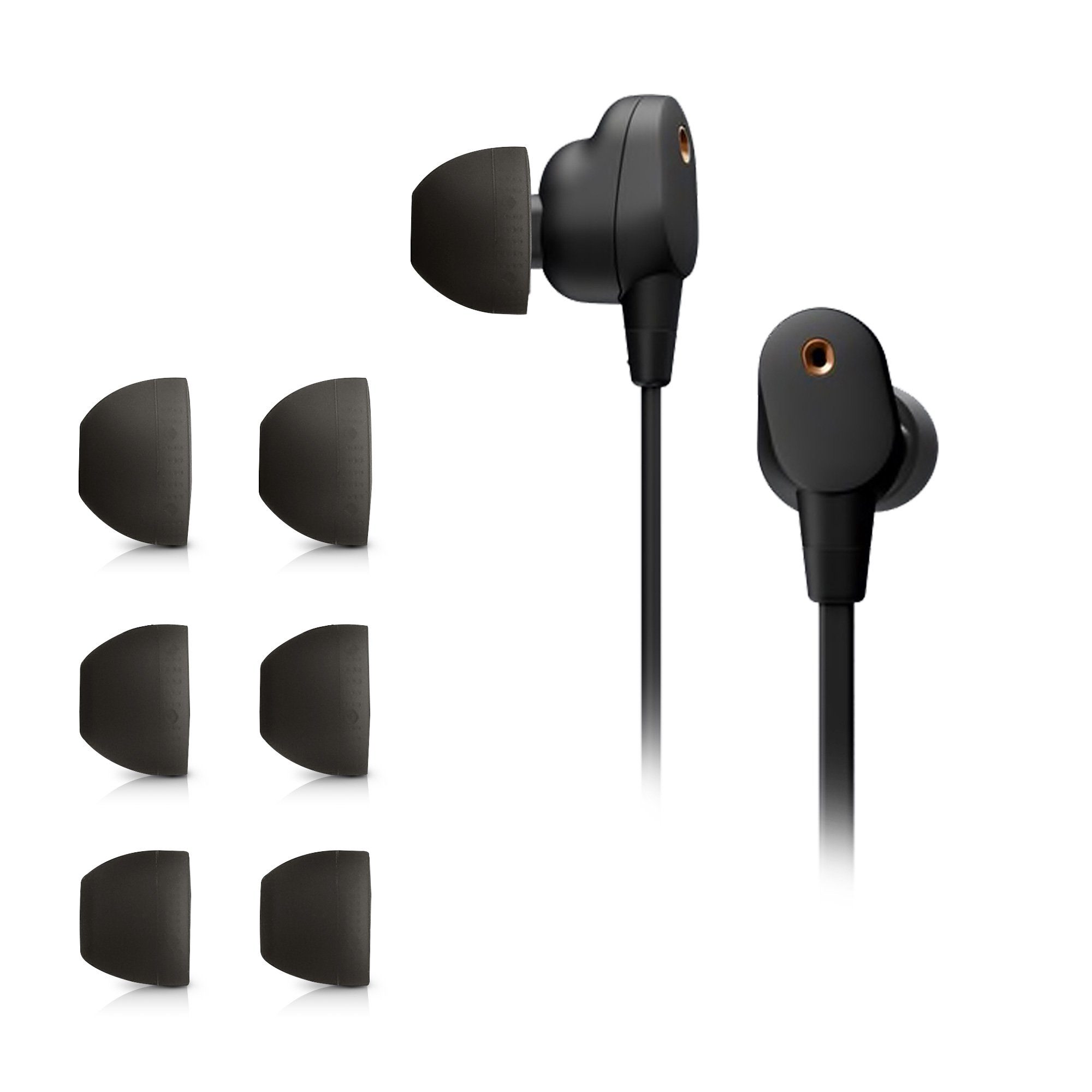 kwmobile 6x Polster für Größen Sony Kopfhörer) Grau Ohrstöpsel Ohrpolster Silikon WI-1000XM2 - In-Ear (3