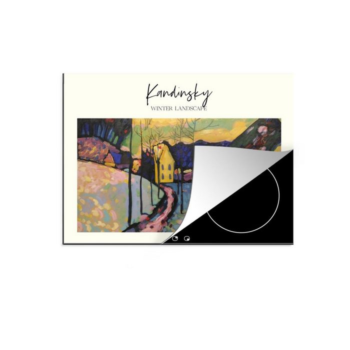 MuchoWow Herdblende-/Abdeckplatte Kunst - Wassily Kandinsky - Winterlandschaft Vinyl (1 tlg) Mobile Arbeitsfläche nutzbar Ceranfeldabdeckung