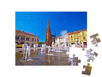 puzzleYOU Puzzle Osijek: Hauptplatz mit Kathedrale, Kroatien, 48 Puzzleteile, puzzleYOU-Kollektionen Kroatien