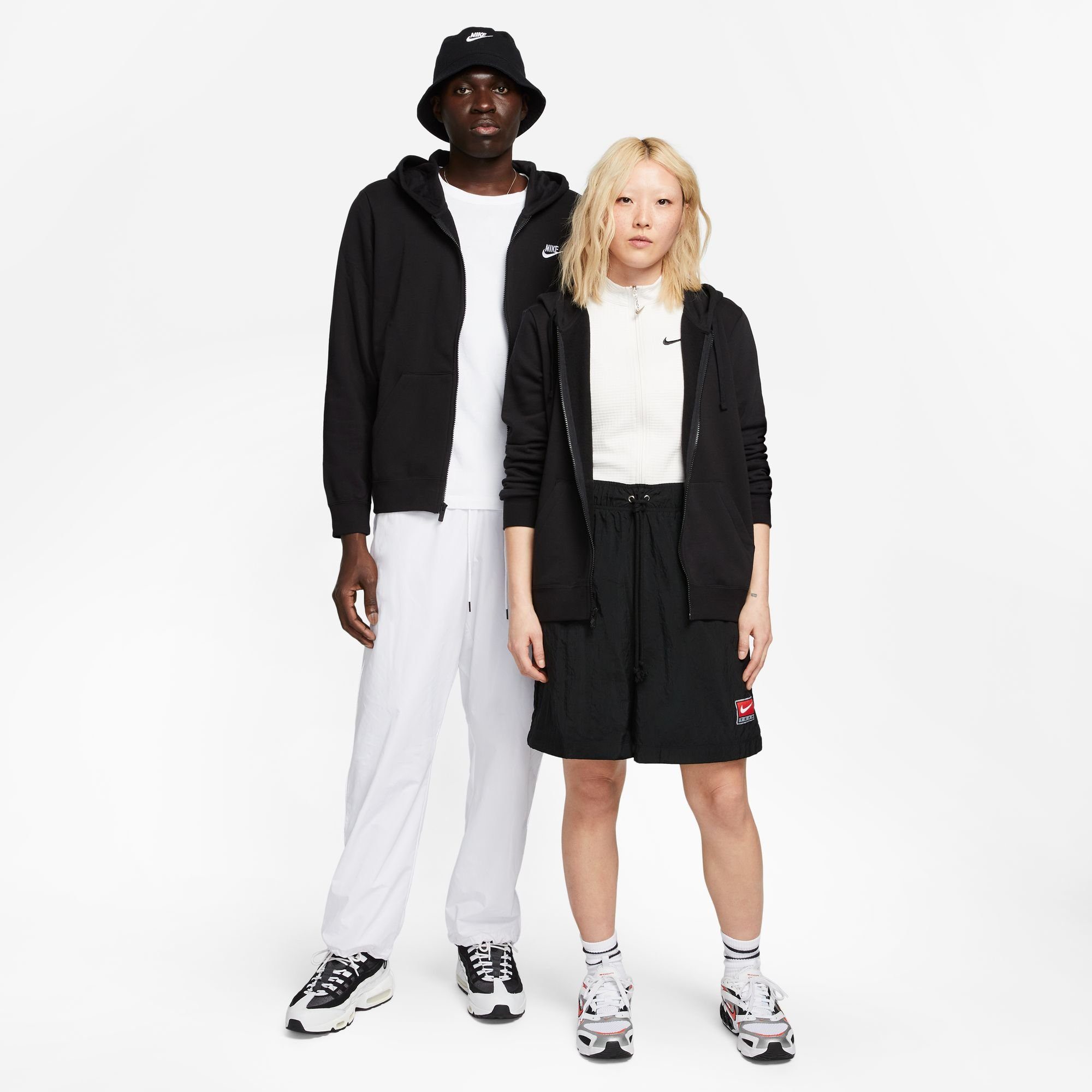 Nike Sportswear Kapuzensweatjacke Club Fleece BLACK/WHITE Women's Full-Zip Hoodie