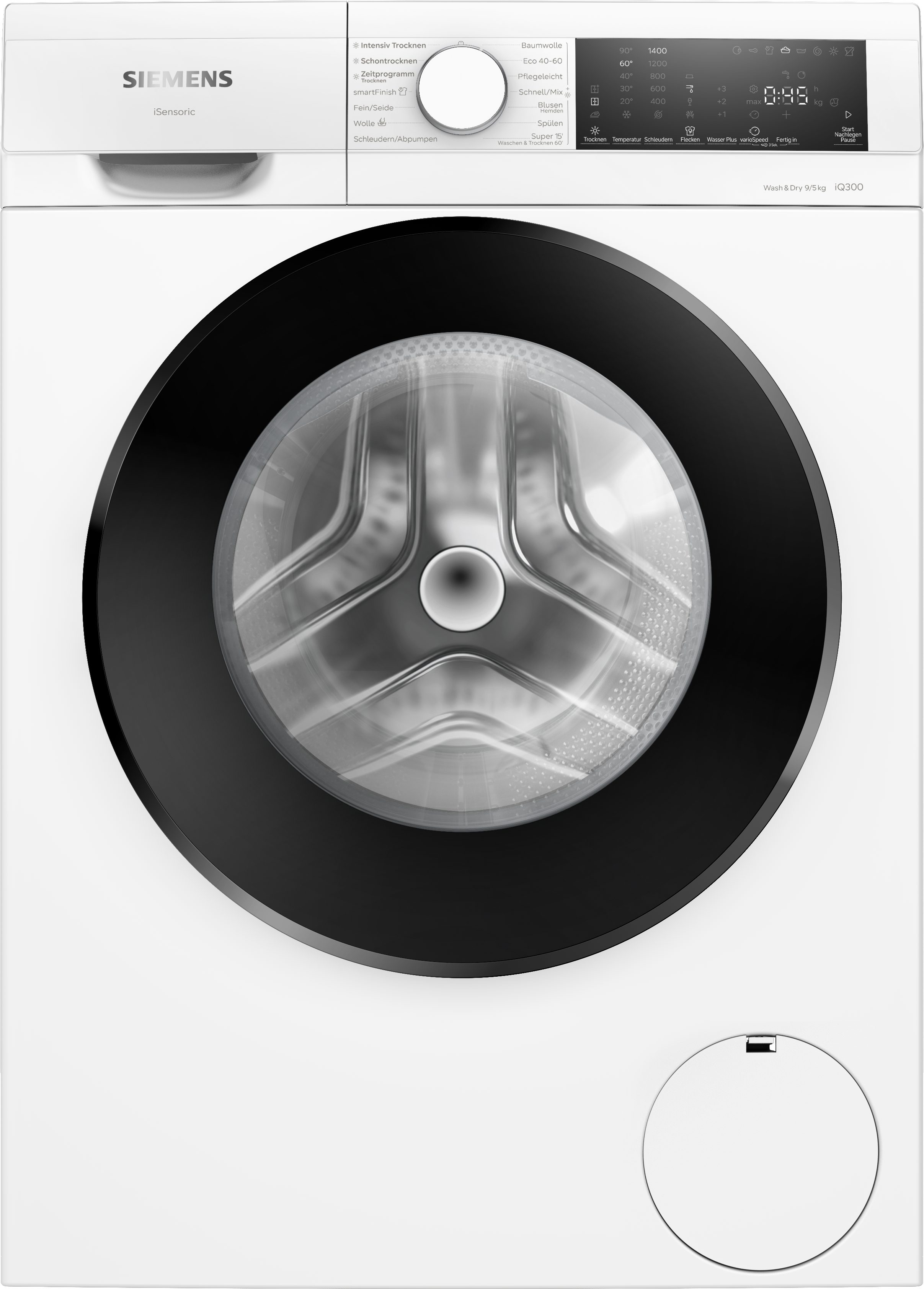 SIEMENS Waschtrockner iQ300 WN44A141, 9 kg, 5 kg, 1400 U/min, aquaStop schützt vor Wasserschäden & intelligentes Antifleckensystem – Bild 2 von 5