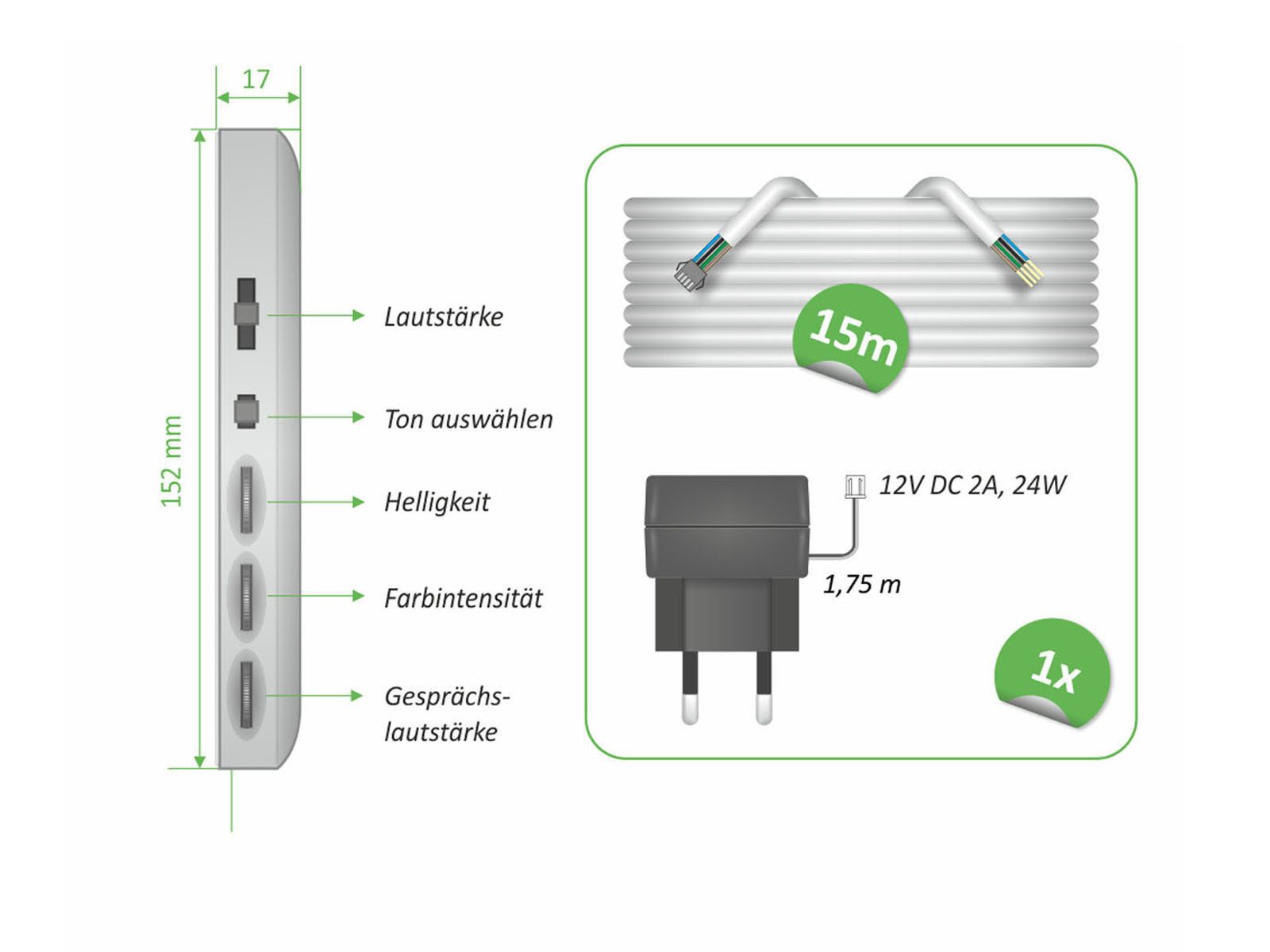 Elro Video-Türsprechanlage (Innenbereich, Außenbereich, Klingelanlage 1 Familienhaus, Kamera Tür-Klingel Video-Sprechanlage)