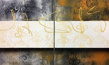 WandbilderXXL Gemälde Golden Weightless 180 x 100 cm, handgemaltes Unikat