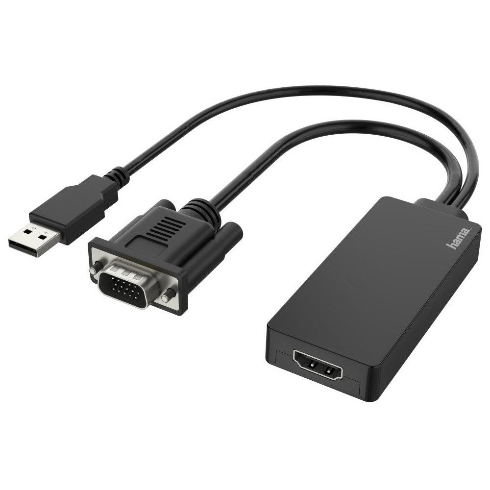 Hama VGA+USB auf HDMI-Adapter schwarz - Adapter HDMI-Adapter