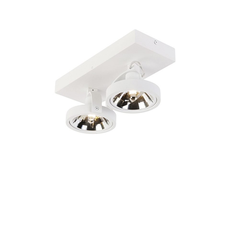 Qazqa LED Aufbaustrahler Go, ohne Leuchtmittel, Warmweiß, QAZQA Aufbau­spot, g9, Weiß, Aluminium, Modern