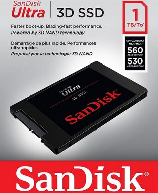 Sandisk Ultra 3D SSD interne SSD (1TB) 2,5"" 560 MB/S Lesegeschwindigkeit, 530 MB/S Schreibgeschwindigkeit