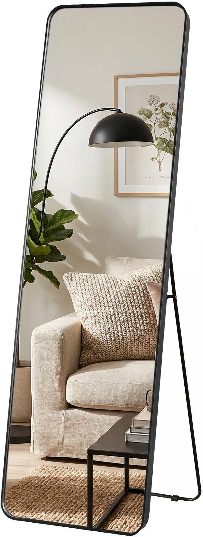 OTTO home Spiegel Standspiegel Addrik, wahlweise in 2 Größen 150x40cm oder 160x50cm (als Wandspiegel und Standspiegel einsetzbar, Rahmen aus Metall), Ganzkörperspiegel mit Sicherheitsglas, in verschiedenen Farben