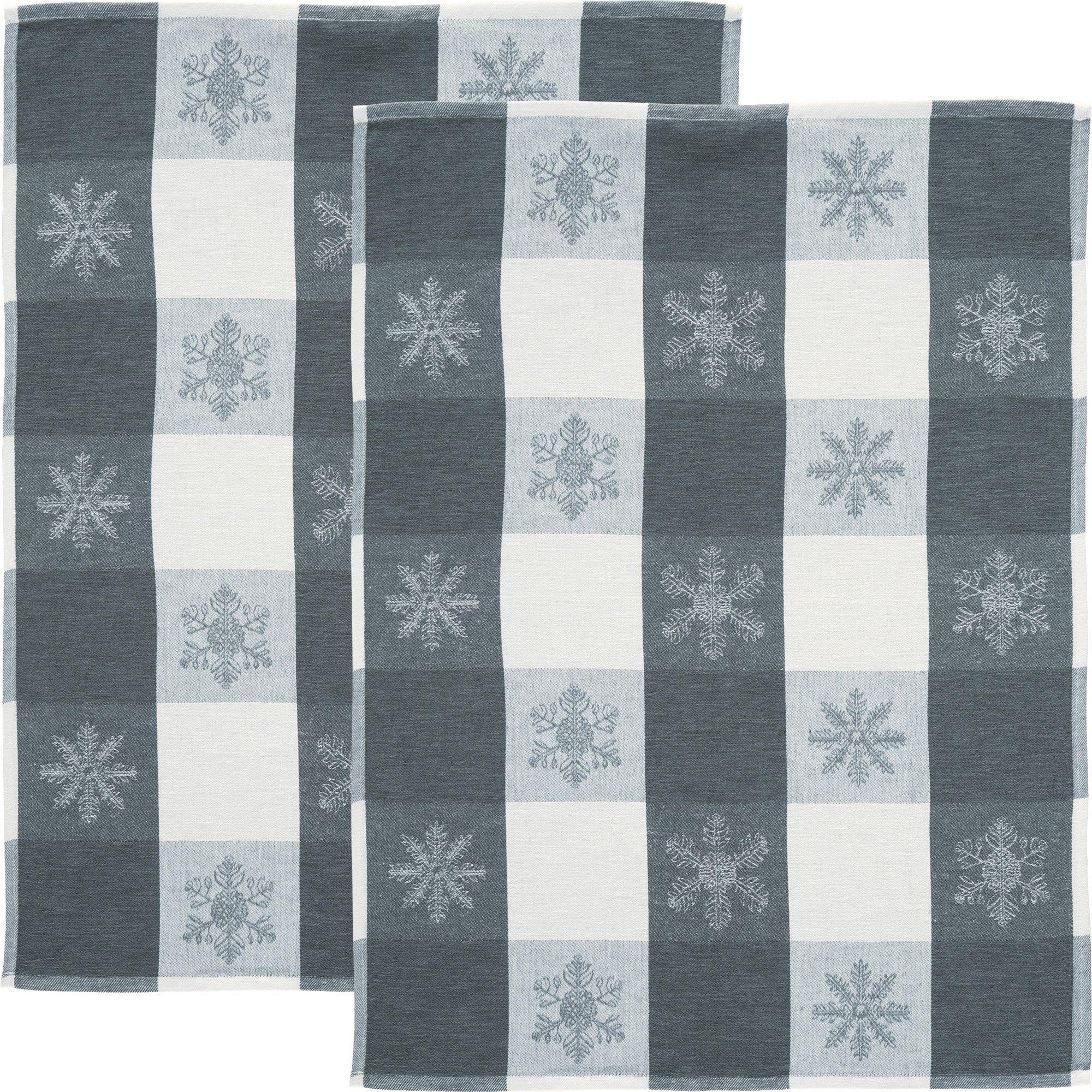 Erwin Müller Geschirrtuch Geschirrtuch "Schneeflocken" im 2er-Pack, Halblei günstig online kaufen