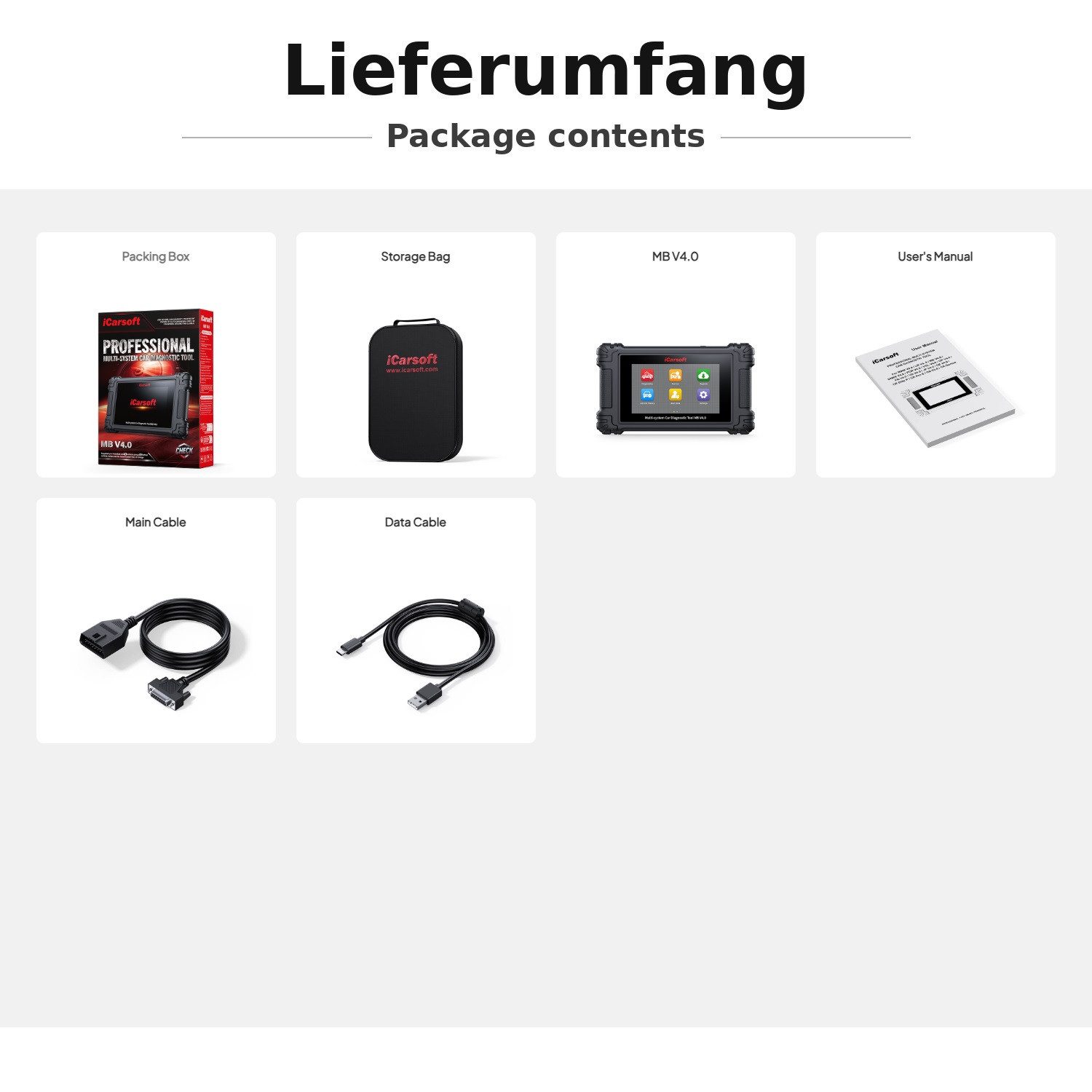 iCarsoft OBD2-Diagnosegerät MB V4 OBD Gerät für Mercedes Smart Sprinter + 2 extra Marken
