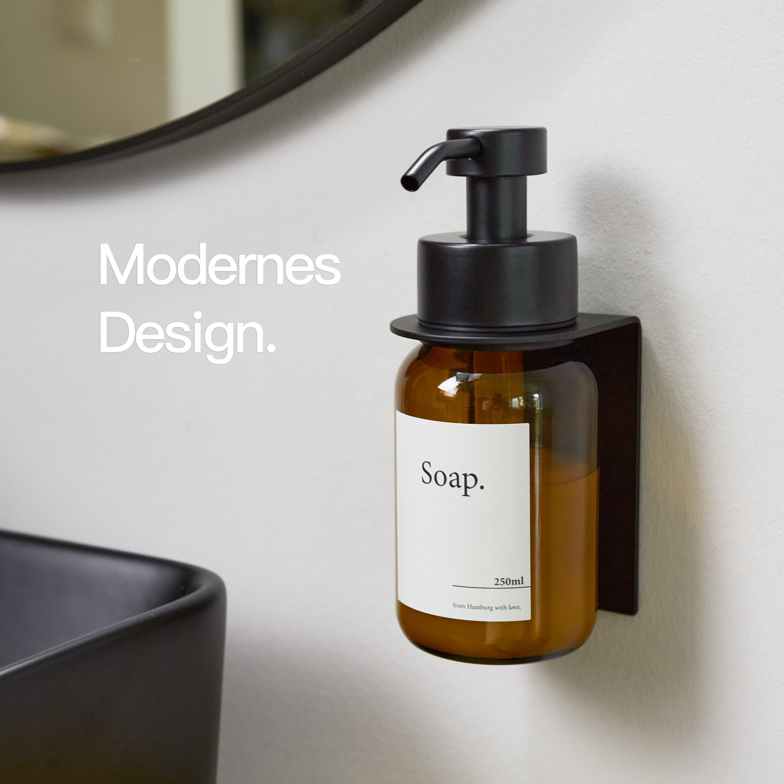 Designfabrik Hamburg Seifenspender Wandmontage ohne Bohren 250 ml, Pumpspen günstig online kaufen