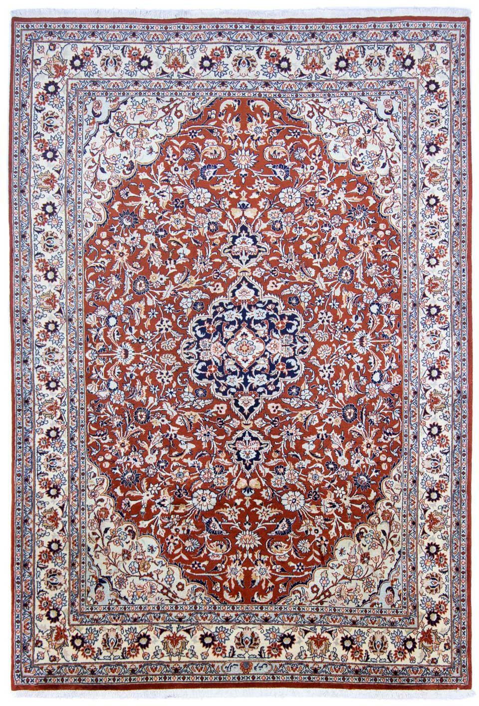 Wollteppich Keshan Medaillon Ruggine 290 x 198 cm, morgenland, rechteckig, Höhe: 10 mm, Unikat mit Zertifikat
