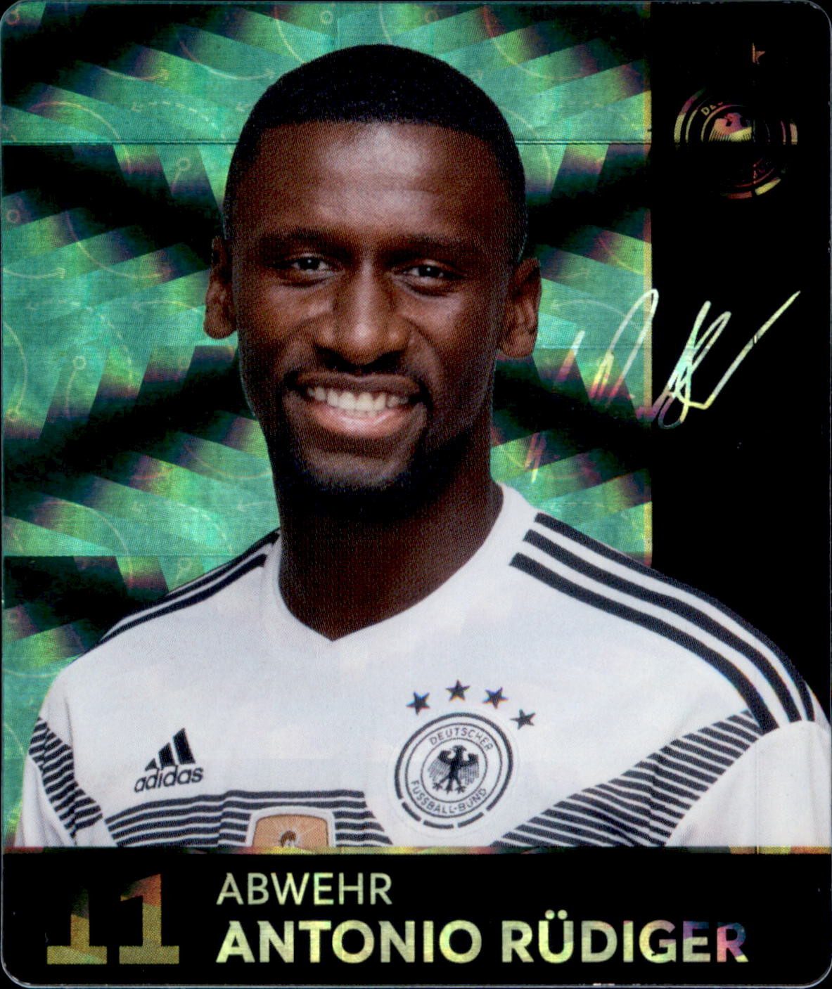 REWE Sammelkarte 11 - Antonio Rüdiger GLITZER - REWE WM18 Sammelkarte