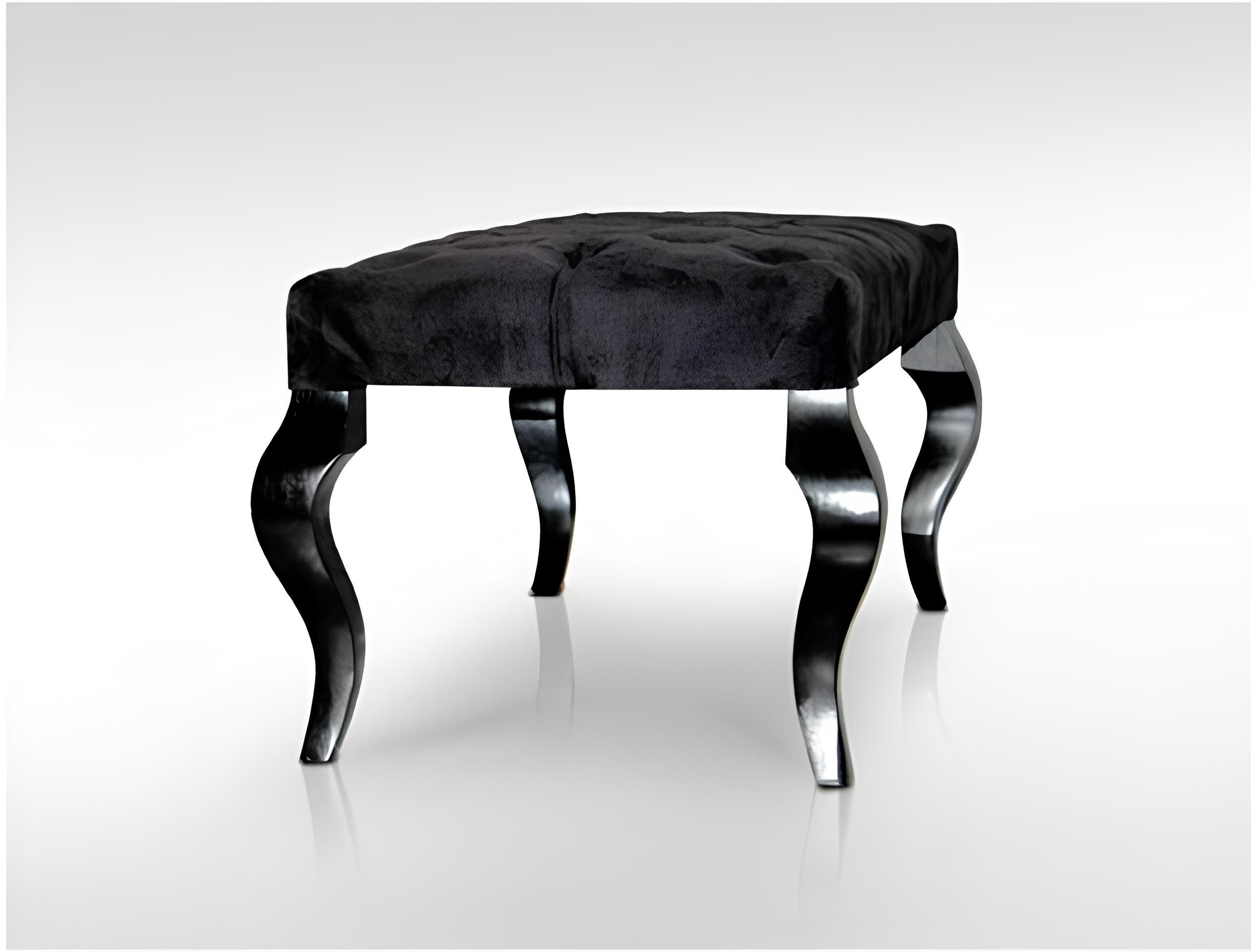 Polsterhocker Neu MANCHESTER46 - Runder Sitzhocker Chesterfield-Stil mit Fußablage