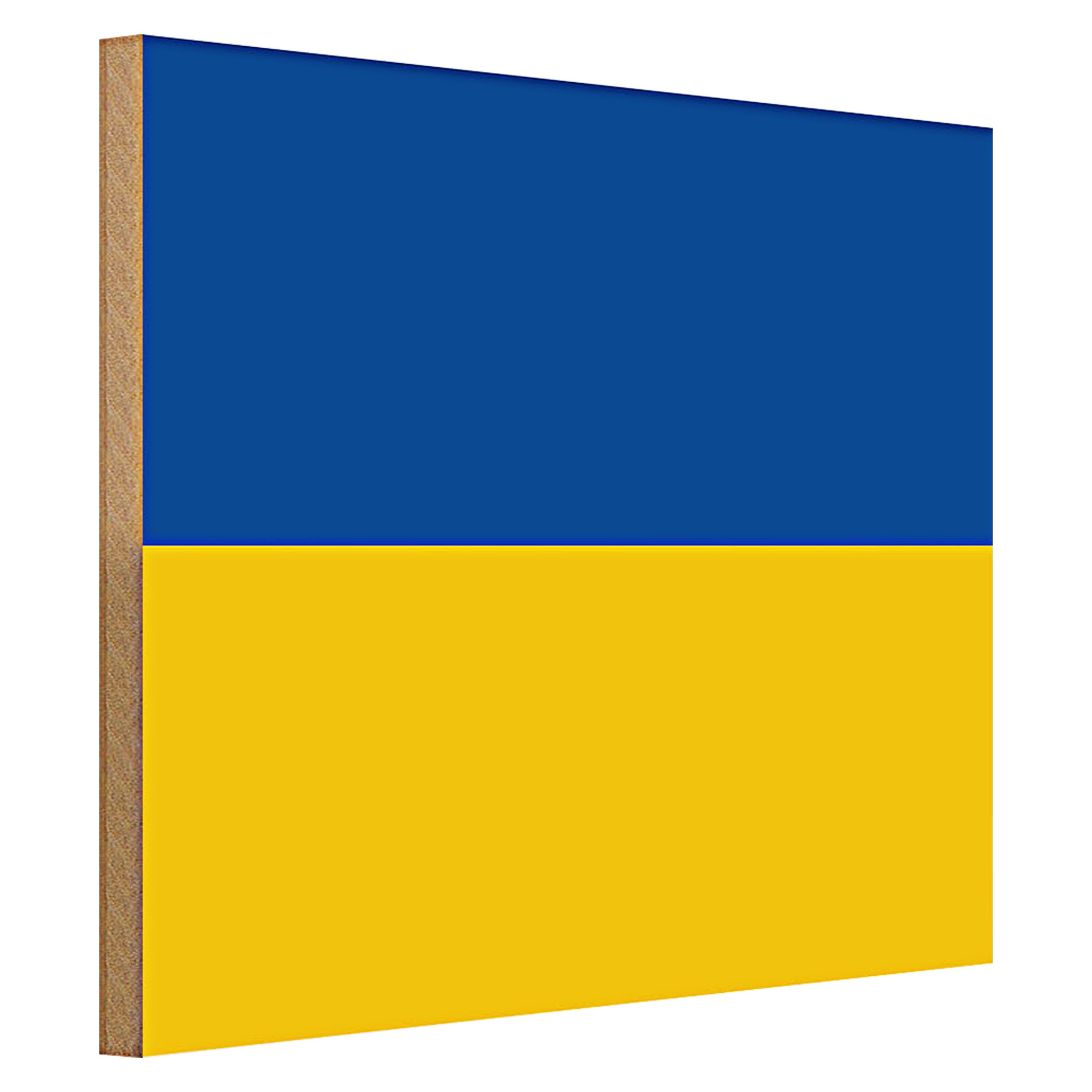 Roomando Holzbild Flagge Ukraine 40x30cm Flag of Ukraine