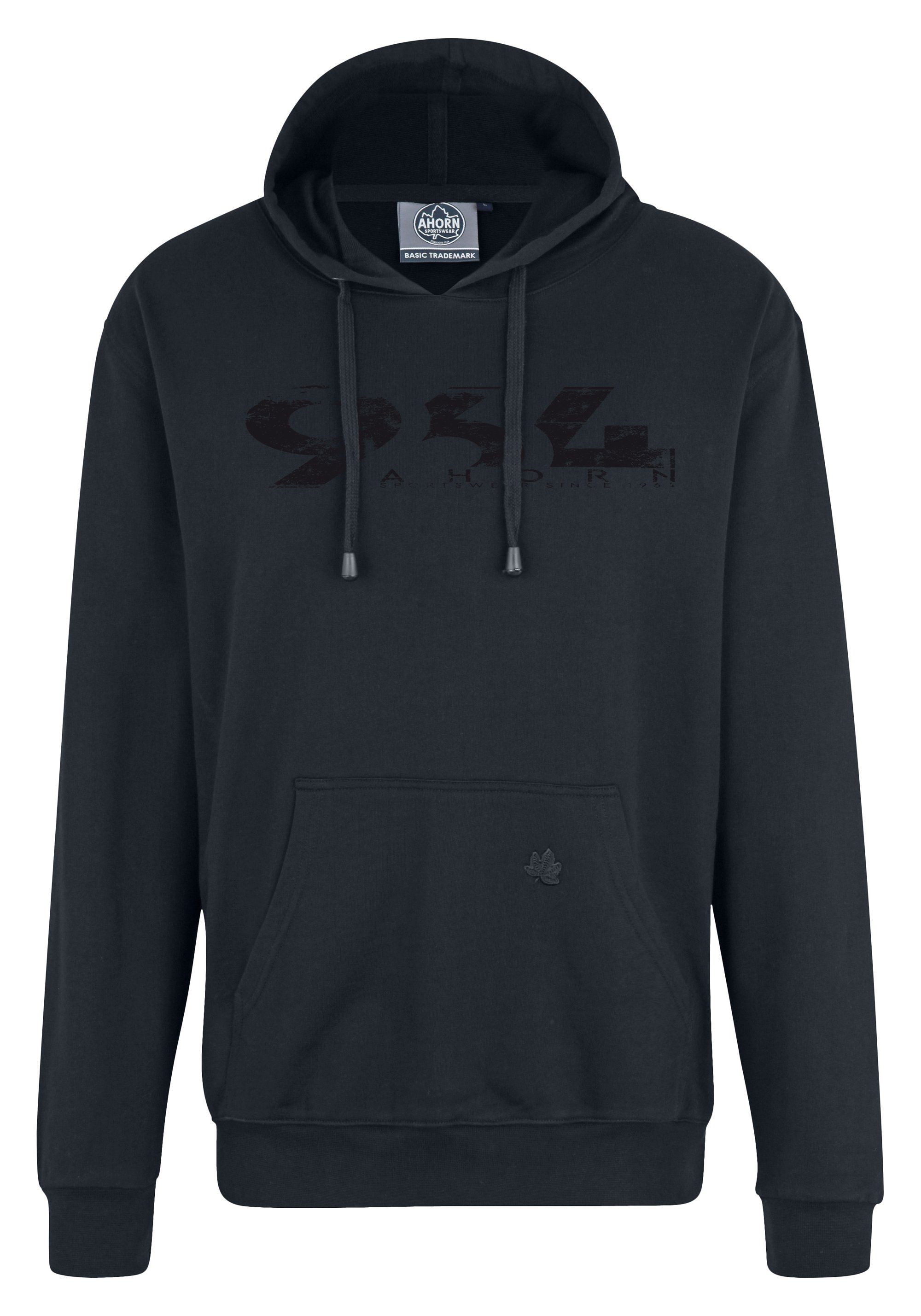 AHORN SPORTSWEAR Kapuzensweatshirt 964_BLACK mit modischem Print anthrazit | Sweatshirts
