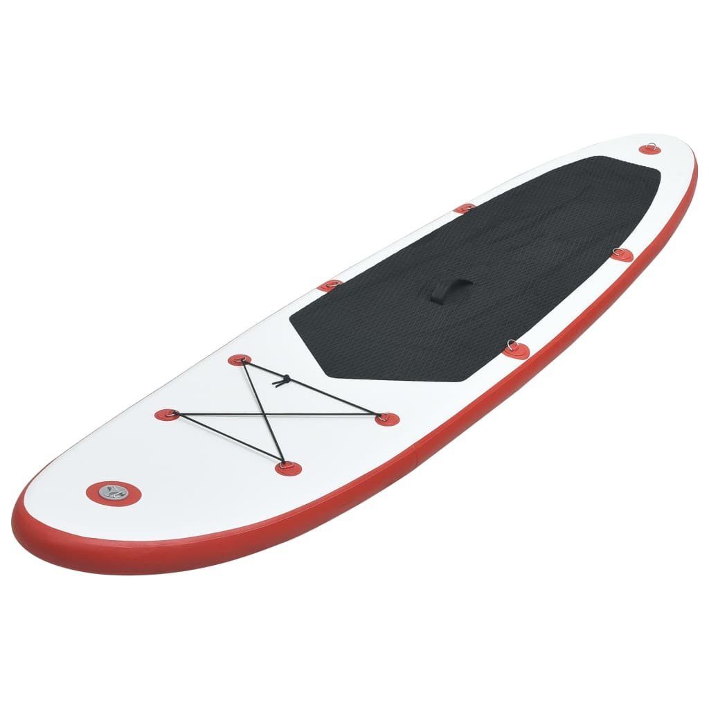 vidaXL SUP-Board 390 x 81 x 10 cm Stand Up Paddle Surfboard SUP Aufblasbar Rot und Weiß