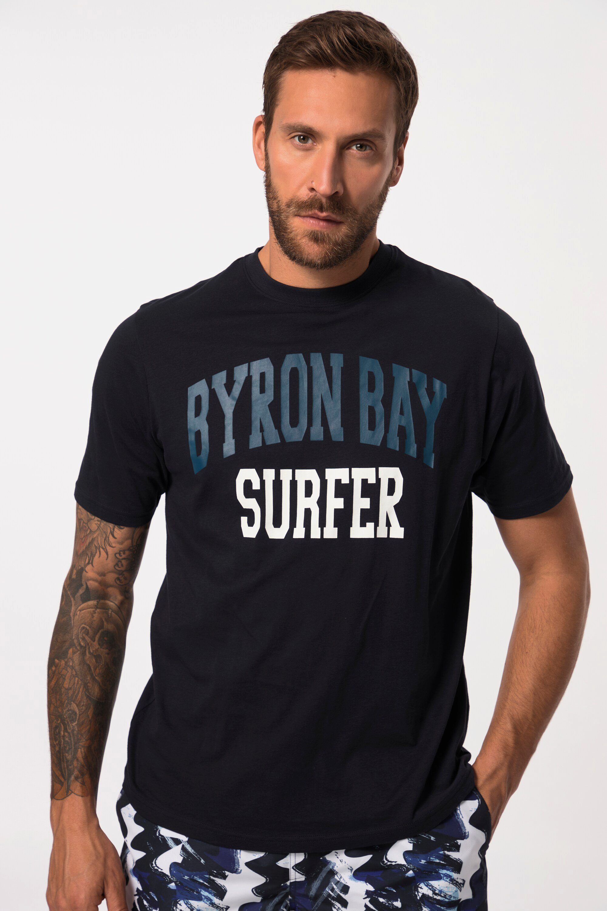 JP1880 T-Shirt T-Shirt Halbarm Surfer-Print Rundhals bis 8 XL