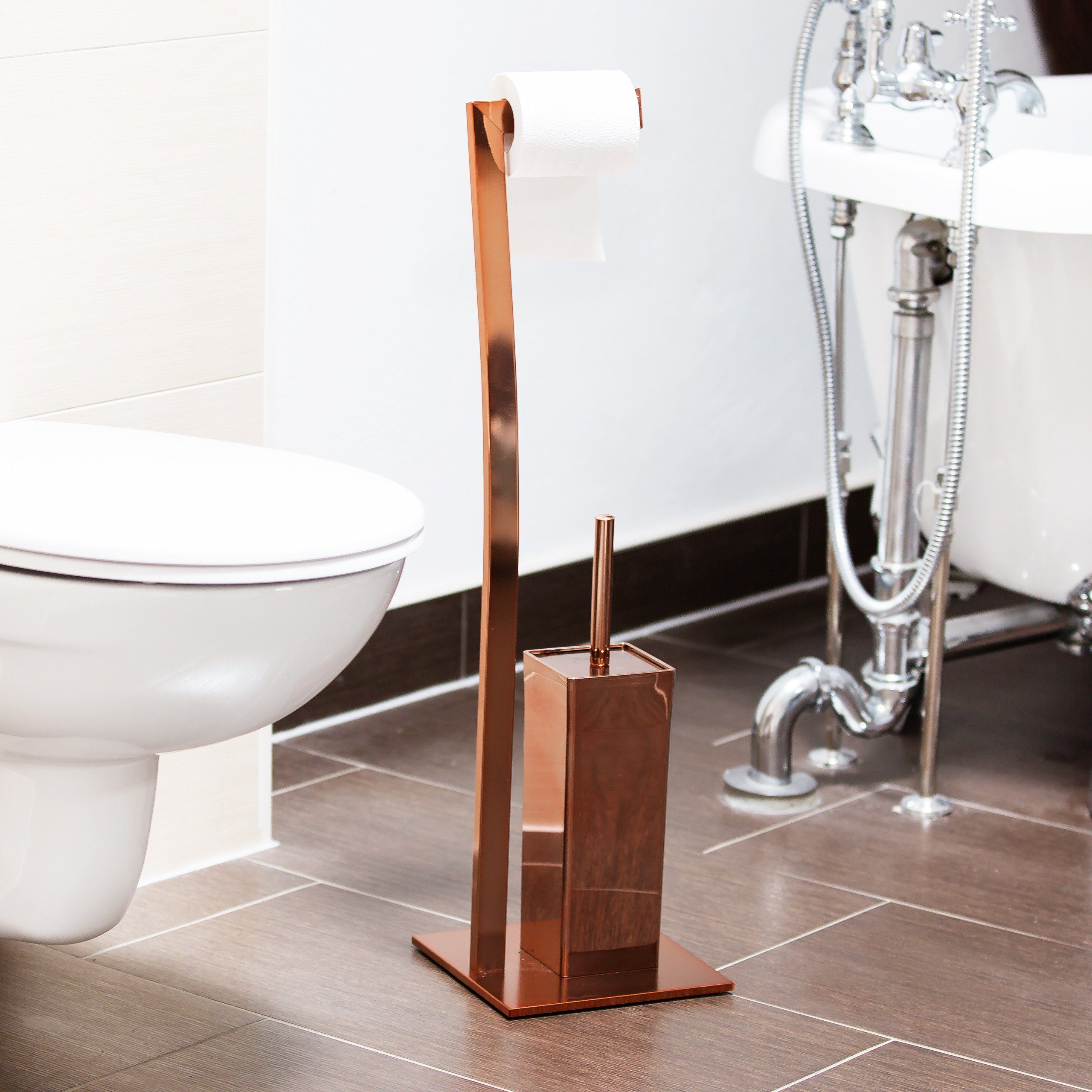 relaxdays Badezimmer-Set WC Garnitur WIMEDO Edelstahl, günstig online kaufen