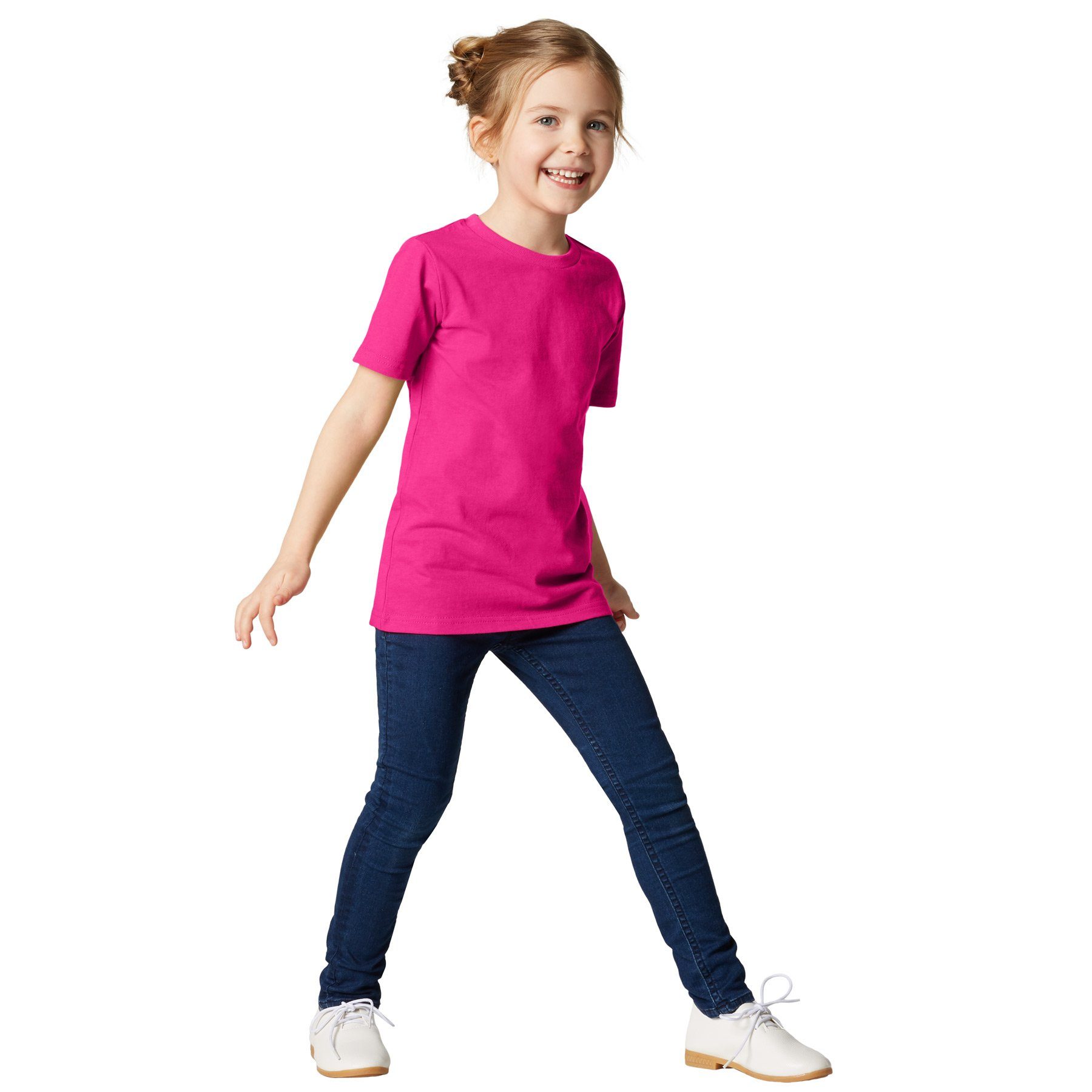 dressforfun T-Shirt Kurzarmtop, Für viele Outfits & Auftritte, Rundhals mit (Freizeitoberteil, Konfektionsgröße 140 (10-12 Jahre) in pink) Einfarbiges T-Shirt f – Bild 2 von 5
