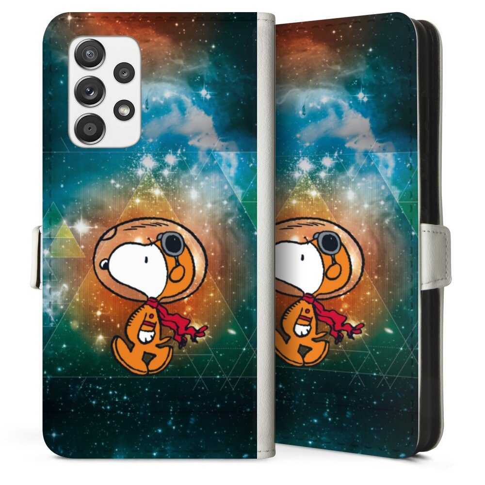 DeinDesign Handyhülle Snoopy Astronaut Offizielles Lizenzprodukt, Samsung Galaxy A52s 5G Hülle Handy Flip Case Wallet Cover