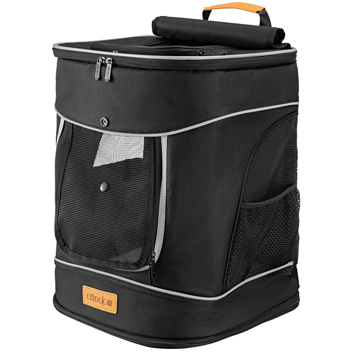 Cadoca Tiertransporttasche, bis 12kg 41x34x30cm versch. Farben Katze Hund Rucksack schwarz