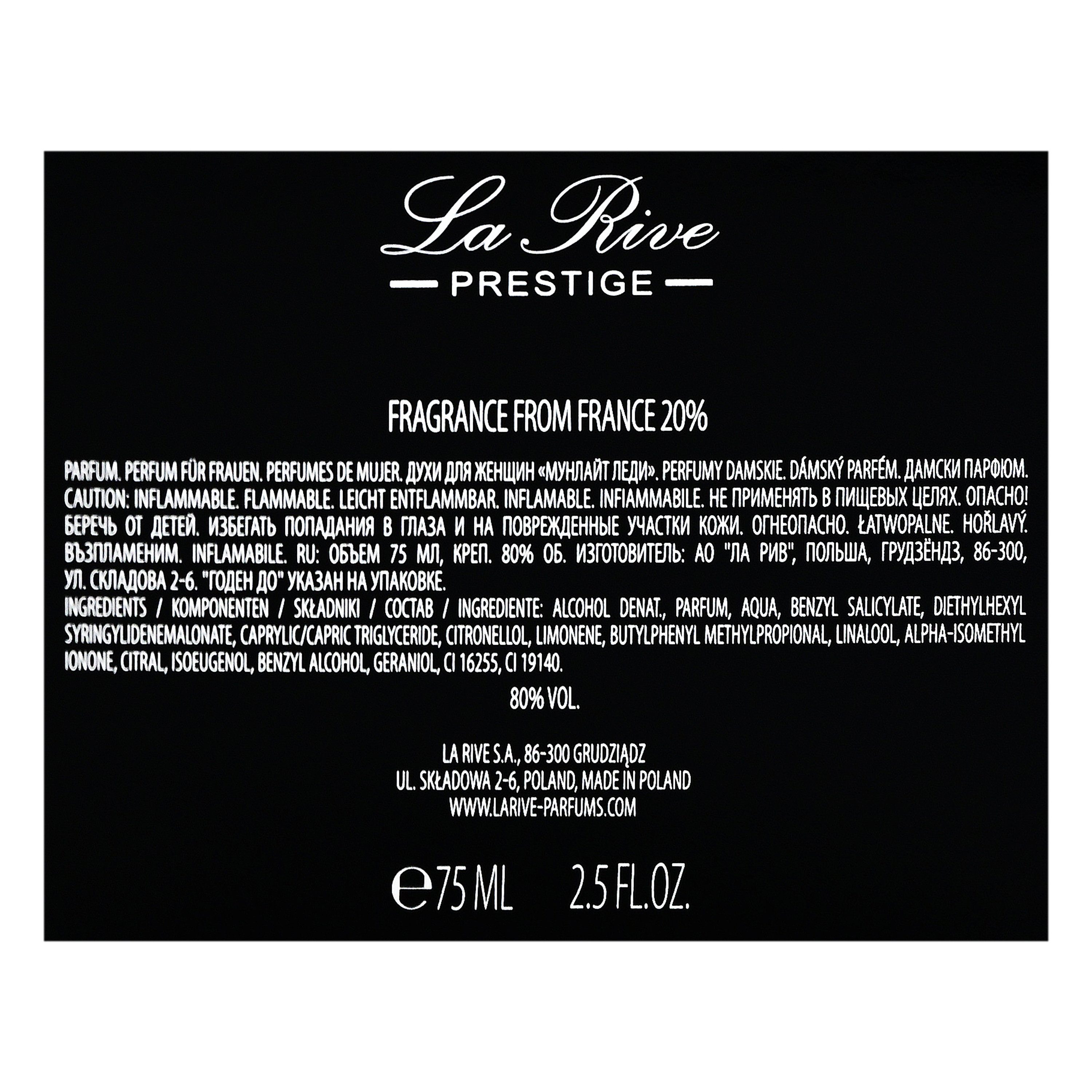 La de RIVE LA Eau de - Parfum Lady 75 Parfum - ml Prestige Moonlight Rive Eau