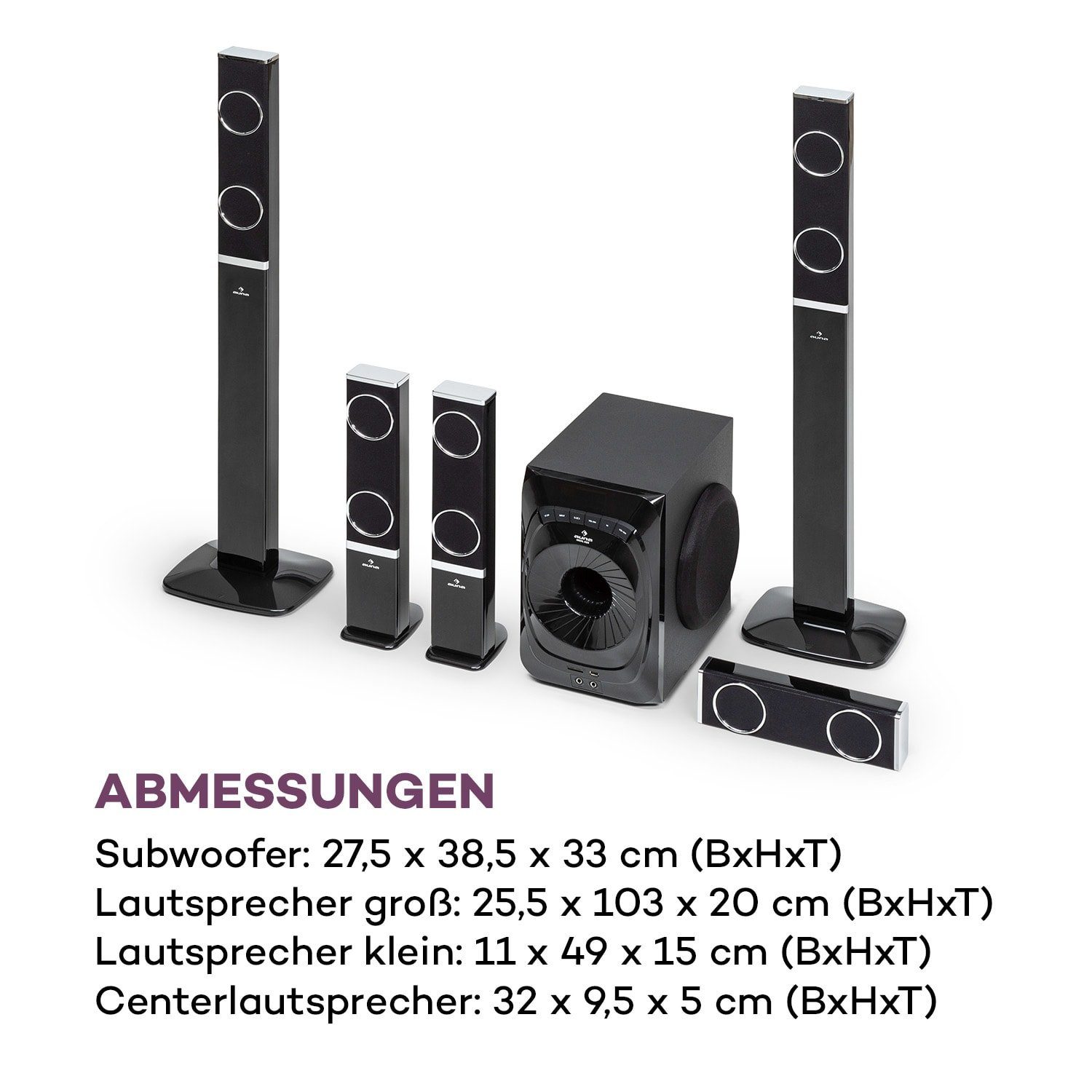 Auna Areal 825 5.1 (Bluetooth, Lautsprecher W) System 100