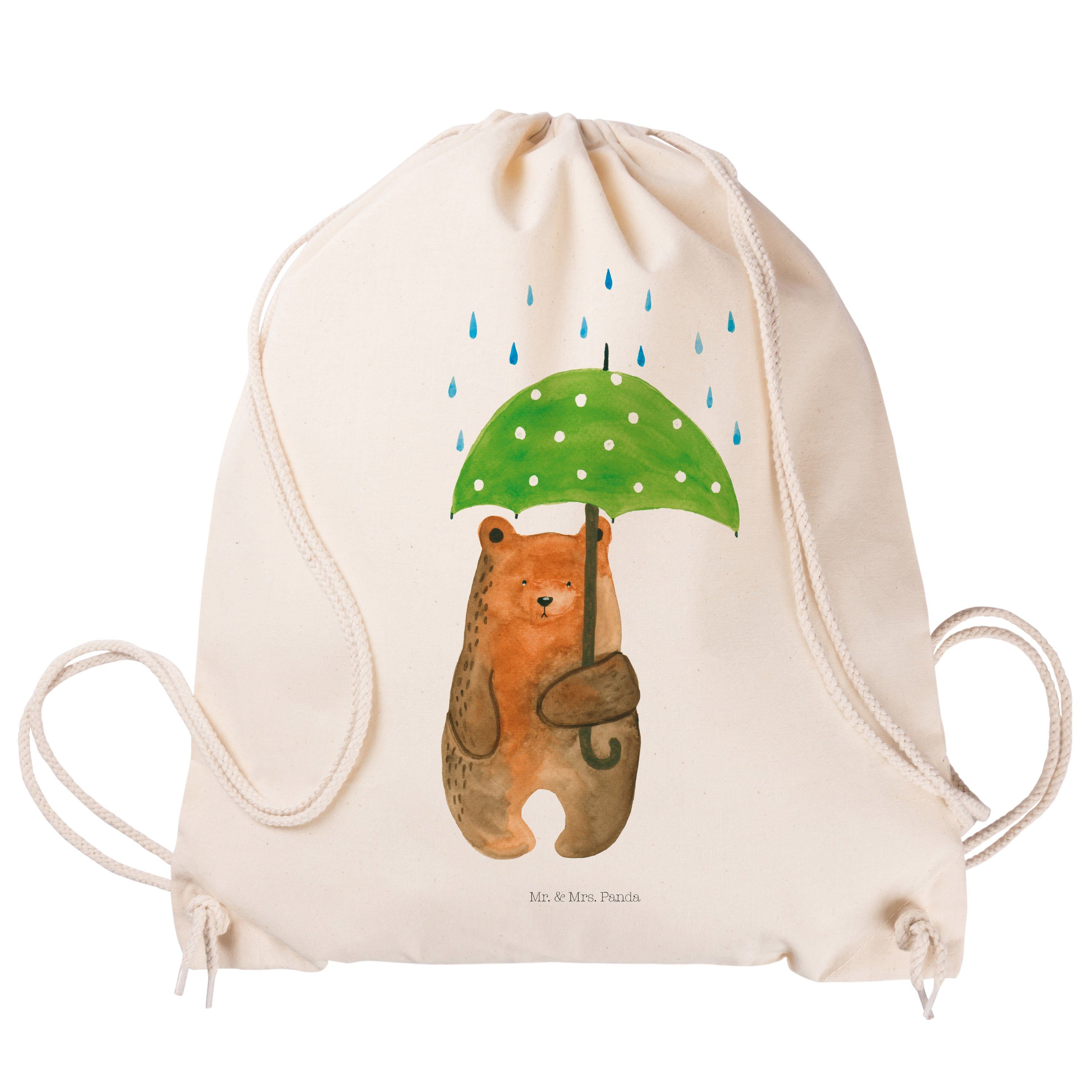- & (1-tlg) Geschenk, Mr. Pärche Freunde, Sporttasche Transparent Beutel, Mrs. - Bär Panda mit Regenschirm