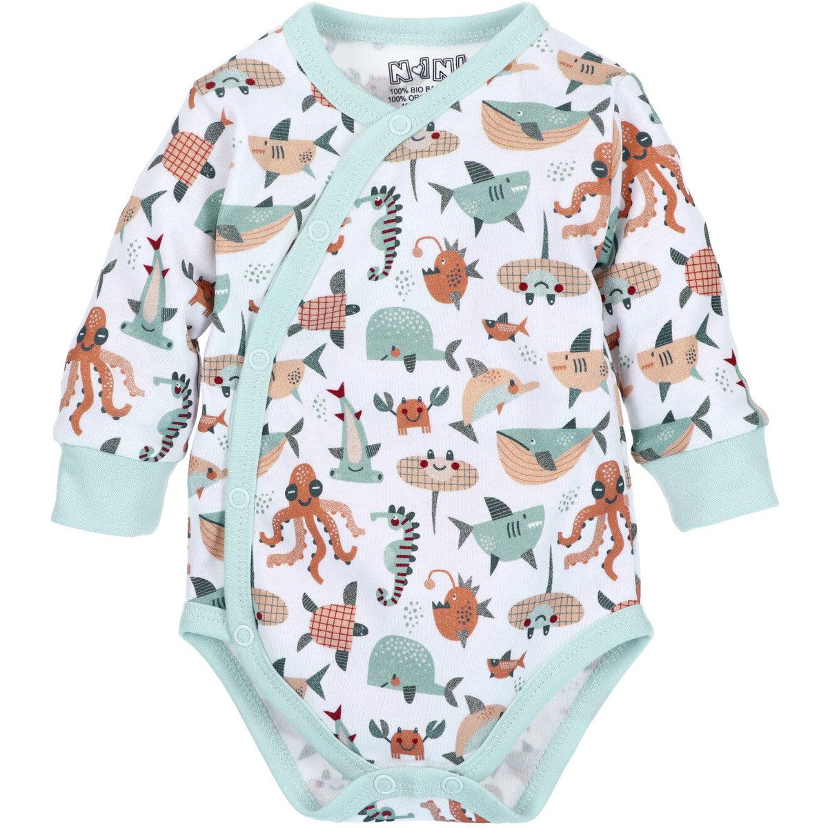 Langarmwickelbody Meerestiere Unisex Kinder