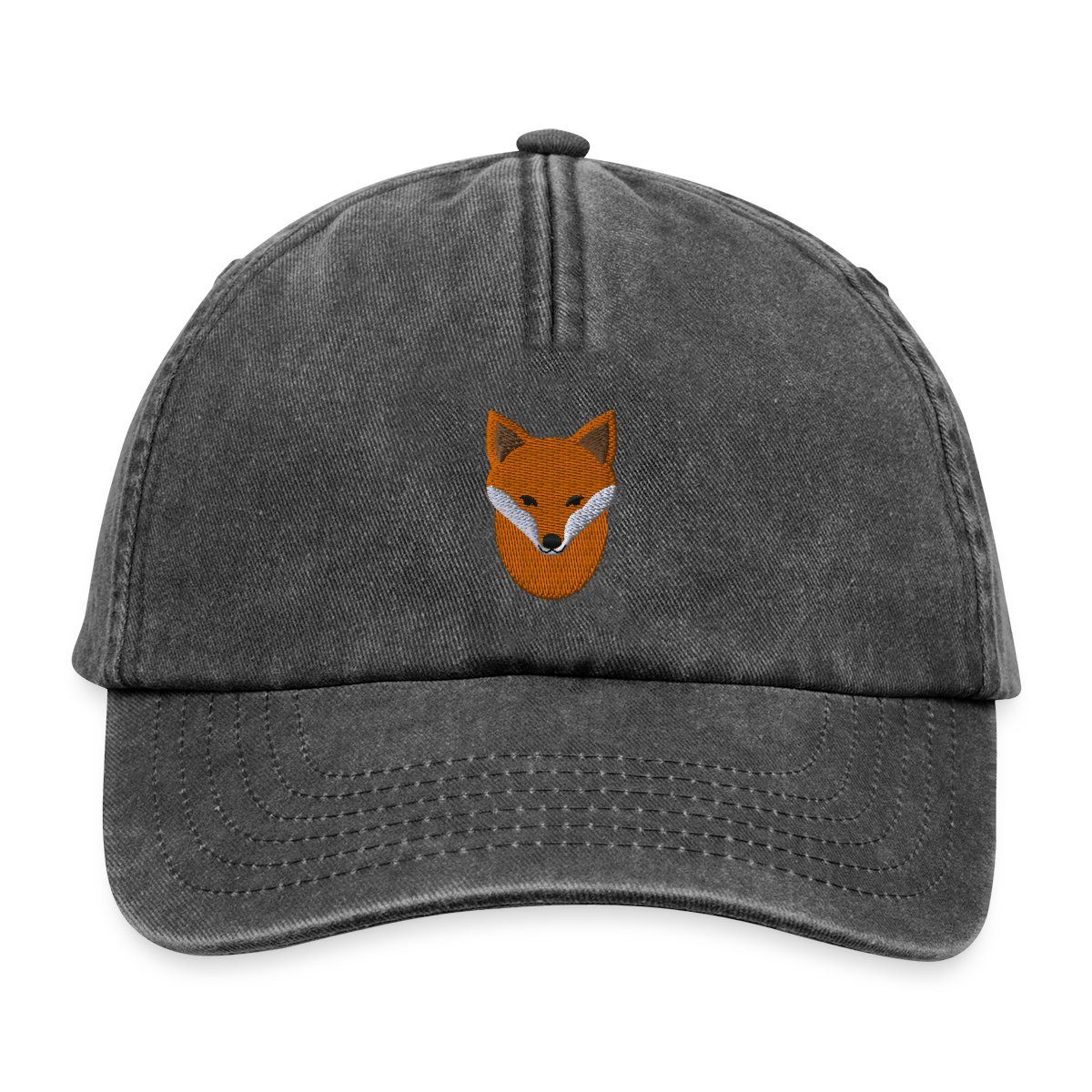 Spreadshirt Baseball Cap Gestickter Fuchs Für Naturfans Und Ruhige Köpfe Vintage Cap (1-St)
