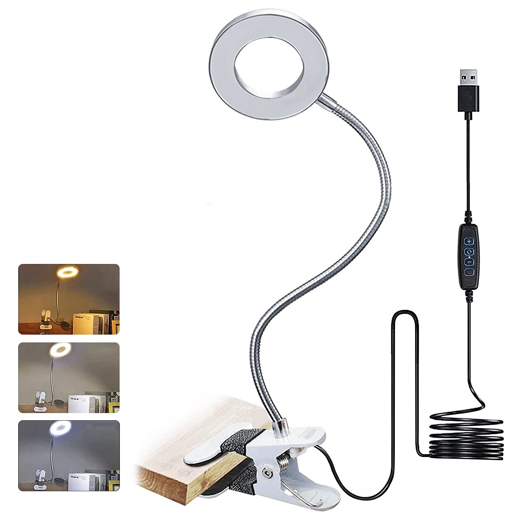 Senmudi LED Leselampe Klemmleuchte LED,360° Schwanenhals günstig online kaufen