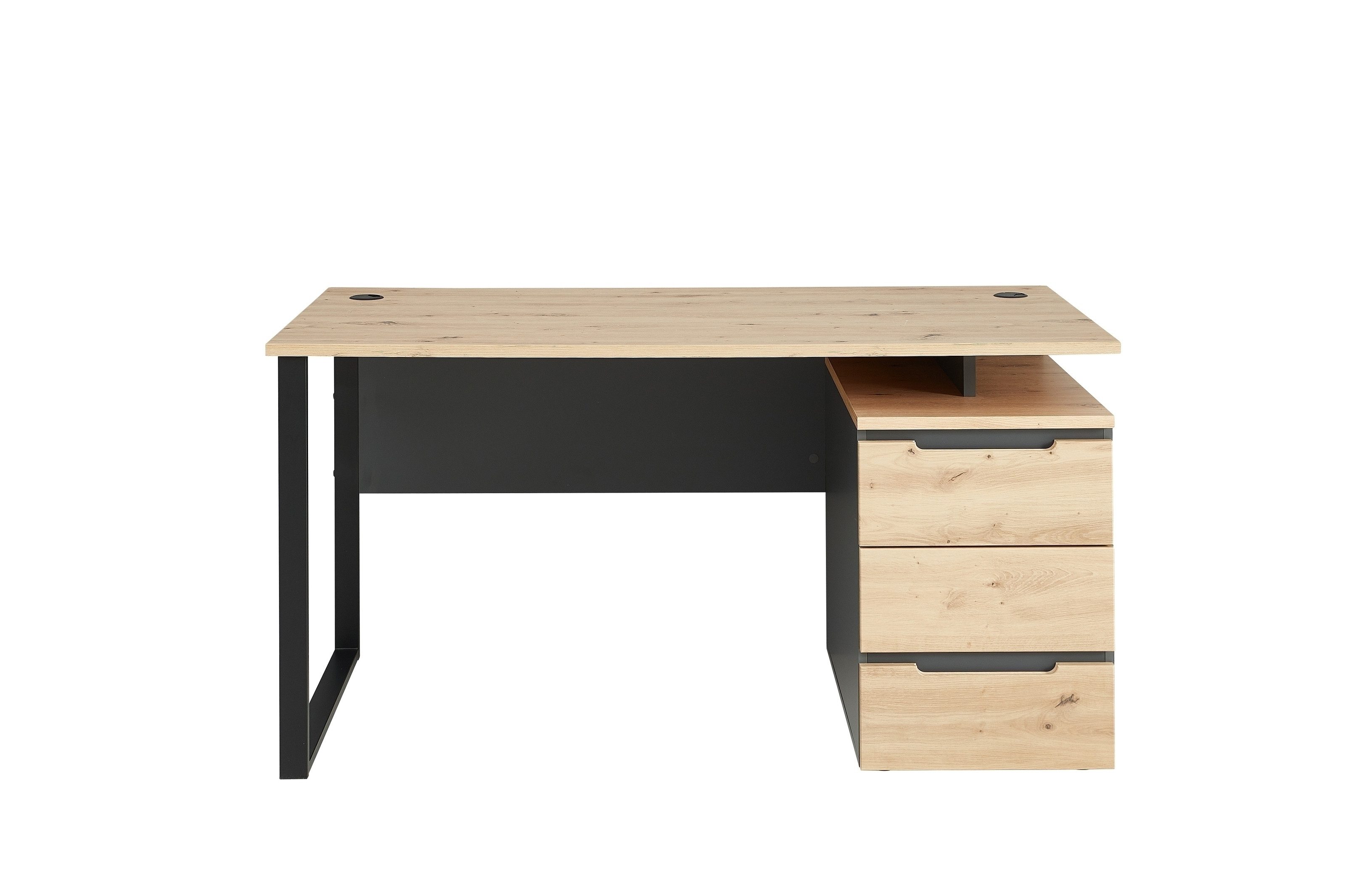 freiraum Schreibtisch Memphis, in Artisan Eiche Dekor / Graphit - 150x77x73 (BxHxT)