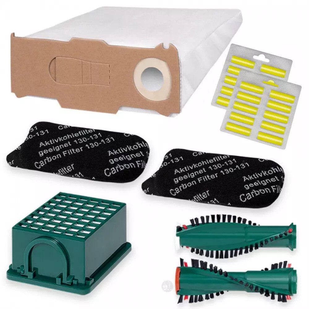 PRIMEBAG Staubsaugerbeutel 49tlg. Beutel Bürsten Filter Duft passt für Vorwerk VK 130 131