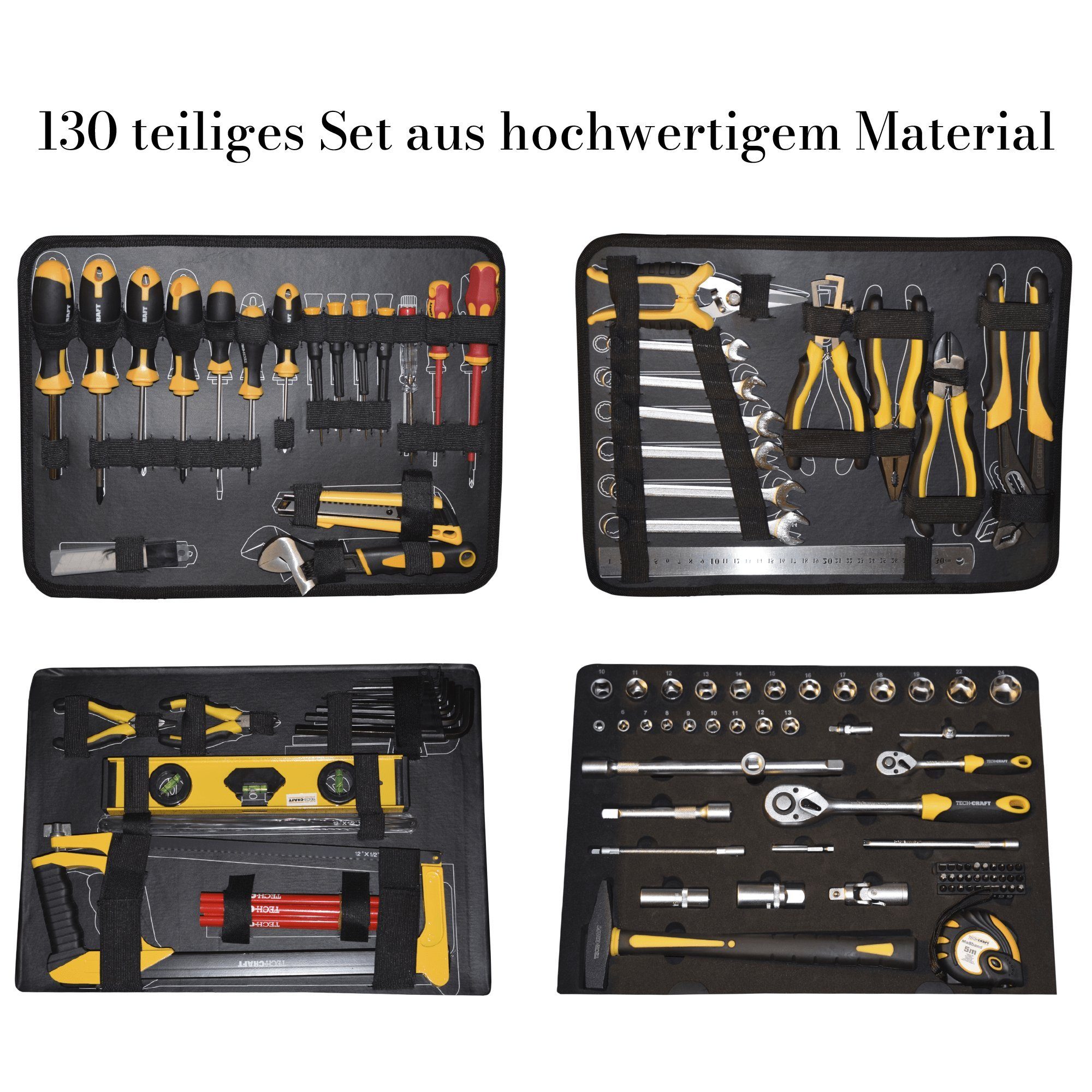 robustes Werkzeugkoffer im Werkzeugkoffer Aluminiumkoffer TECH-CRAFT Tool-Set Teile), (130