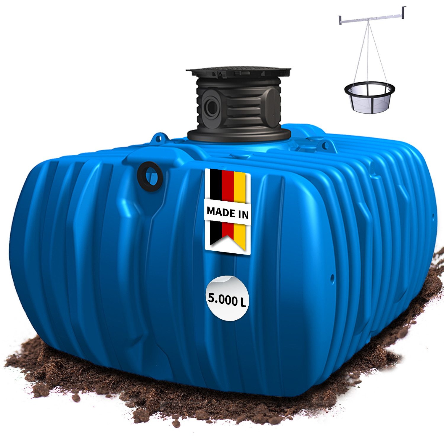 4rain Regenwassertank FLAT L Flachtank-Set 5000 Liter, 5000 l