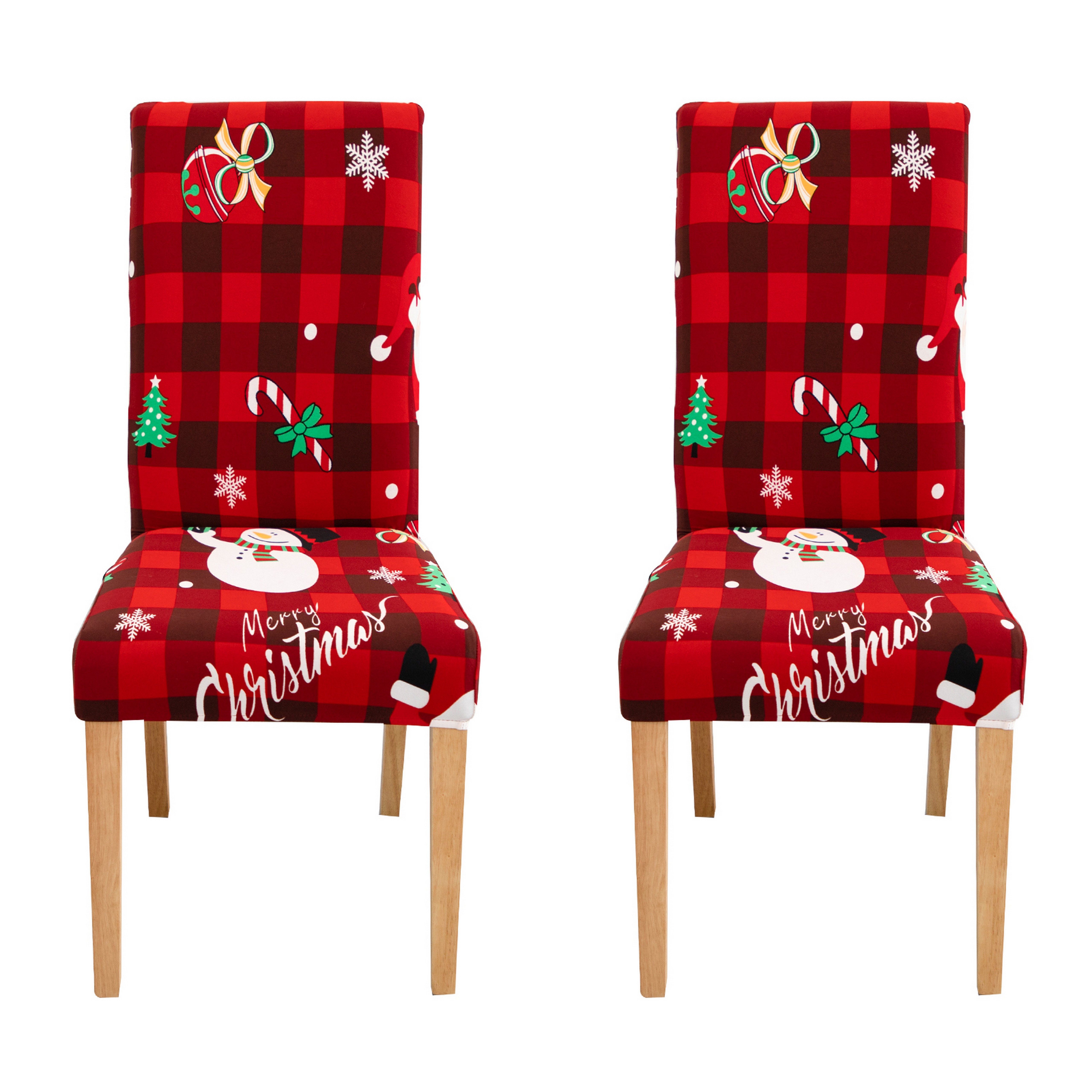 Qelus Stuhlhusse Stretch Stuhlhusse Weihnachtsmann Druck Stuhlhussen 2/4er günstig online kaufen